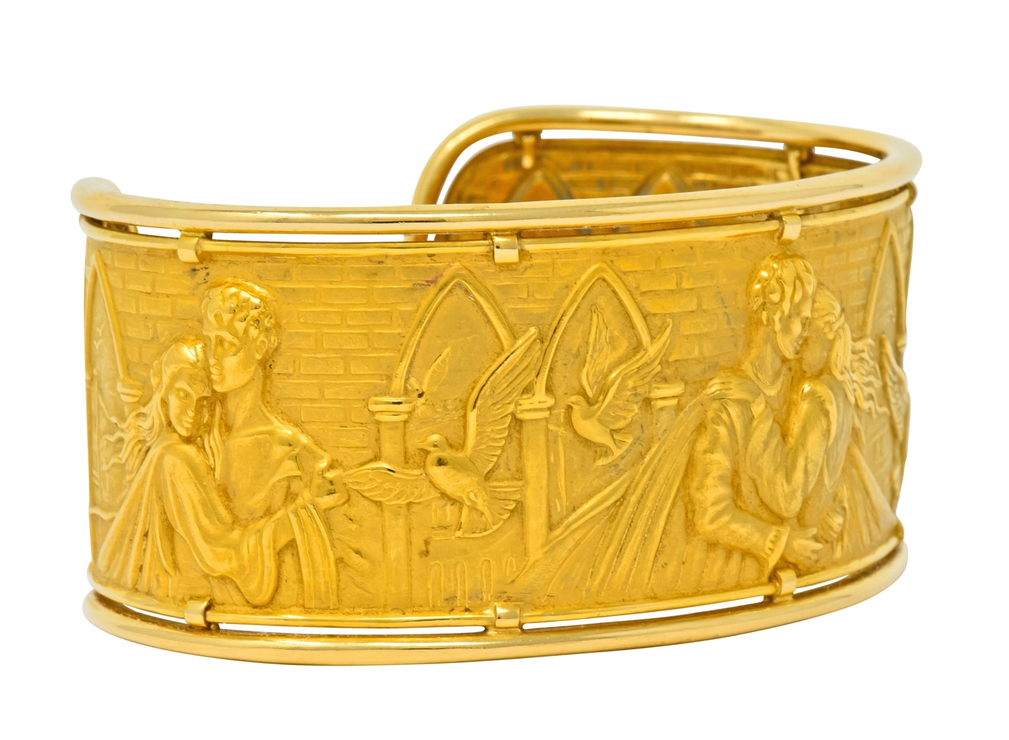 Carrera Y Carrera 18 Karat Gold Romeo & Juliet Cuff Bracelet - Wilson's Estate Jewelry