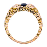 Carter Gough & Co. 1.32 CTW No Heat Sapphire 14 Karat Gold Anemoi God of Wind Unisex Ring AGL - Wilson's Estate Jewelry