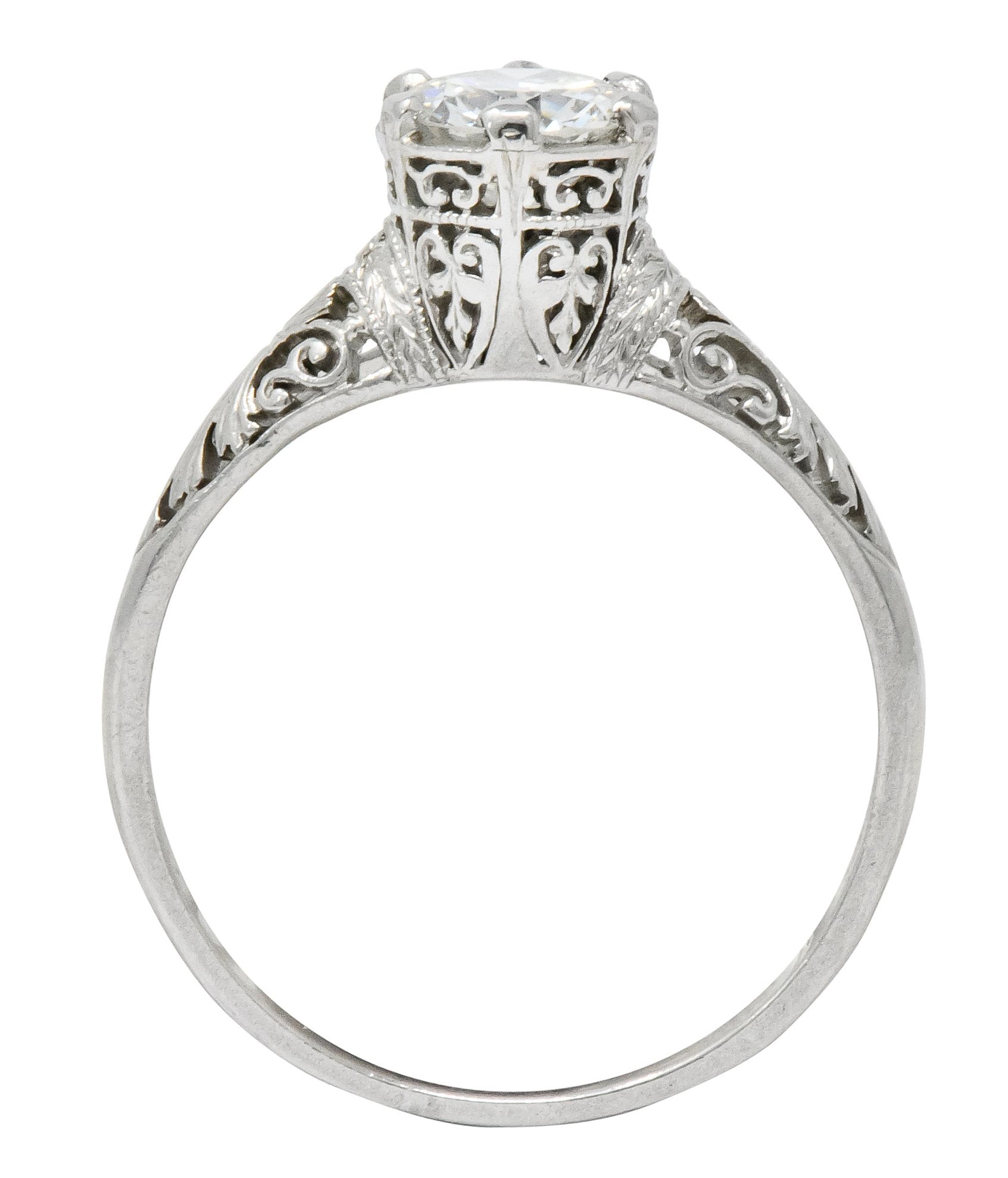 Carter, Gough & Co. Edwardian 0.89 CTW Diamond Platinum Engagement Ring - Wilson's Estate Jewelry