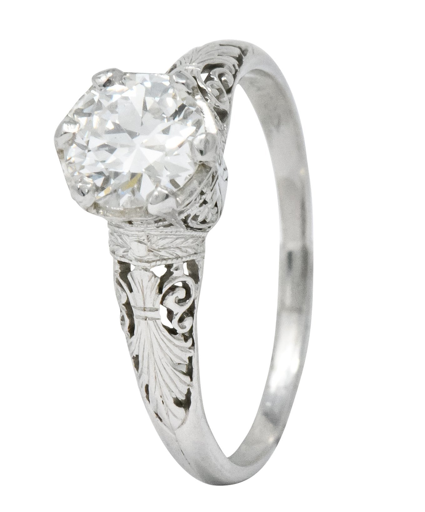 Carter, Gough & Co. Edwardian 0.89 CTW Diamond Platinum Engagement Ring - Wilson's Estate Jewelry