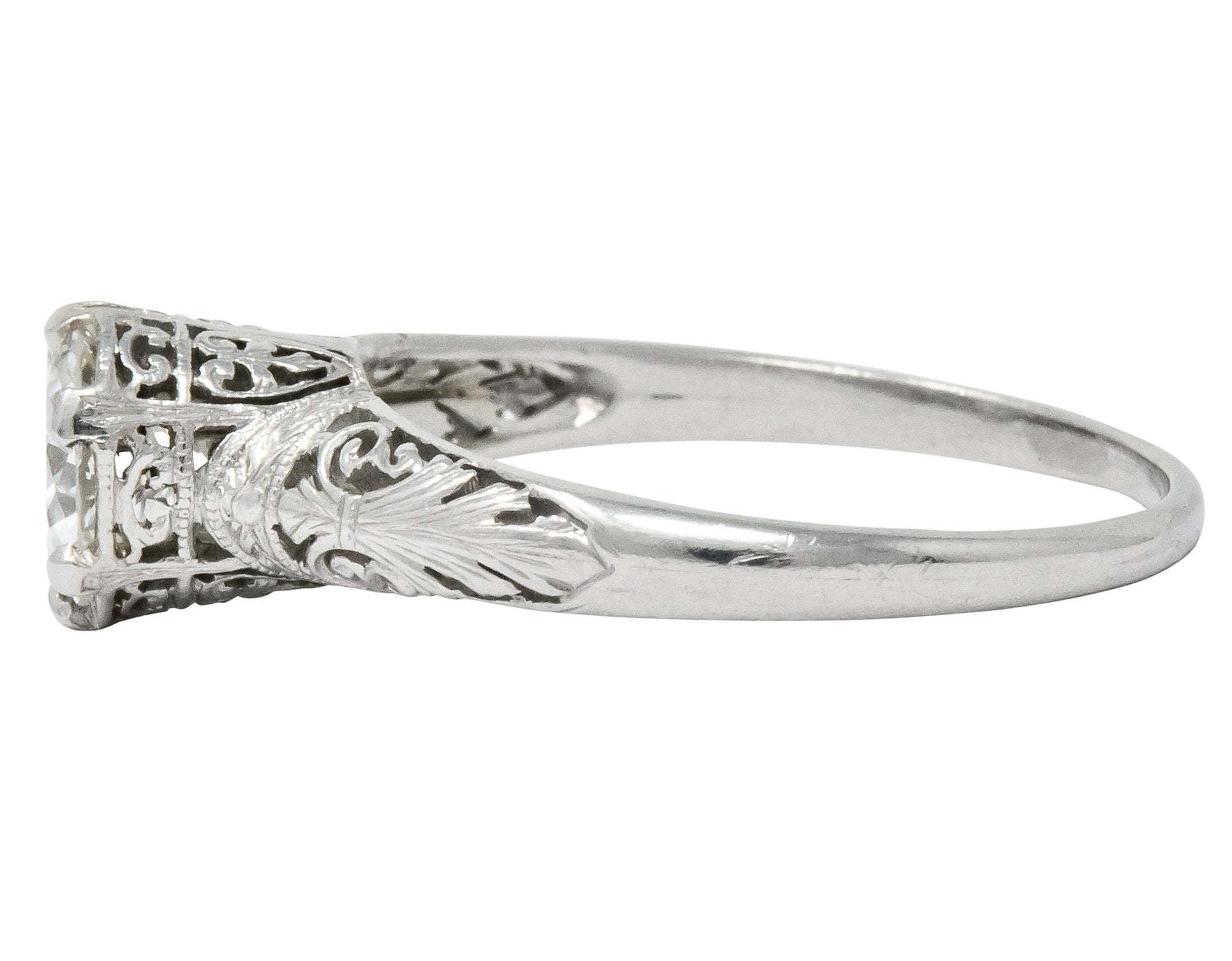 Carter, Gough & Co. Edwardian 0.89 CTW Diamond Platinum Engagement Ring - Wilson's Estate Jewelry