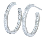 Cartier 1.80 CTW Diamond 18 Karat White Gold Contemporary In-Out Hoop Earrings - Wilson's Estate Jewelry