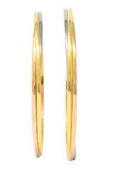 Cartier 18 Karat Gold Tri-Gold Trinity Hoop Earrings - Wilson's Estate Jewelry