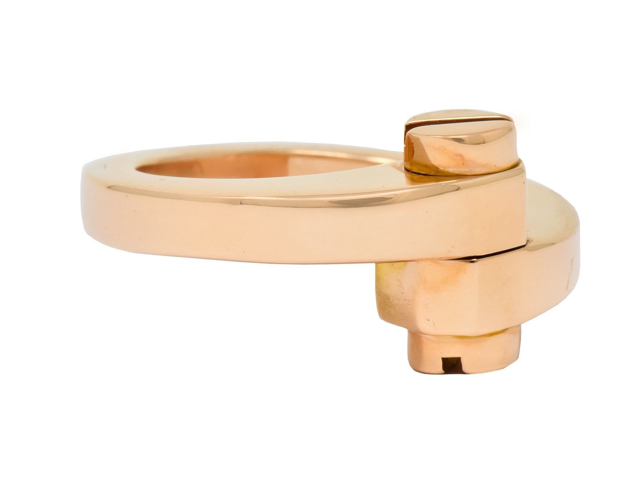 Cartier 18 Karat Rose Gold Menotte Bypass Band Ring Circa 1990 - Wilson's Estate Jewelry