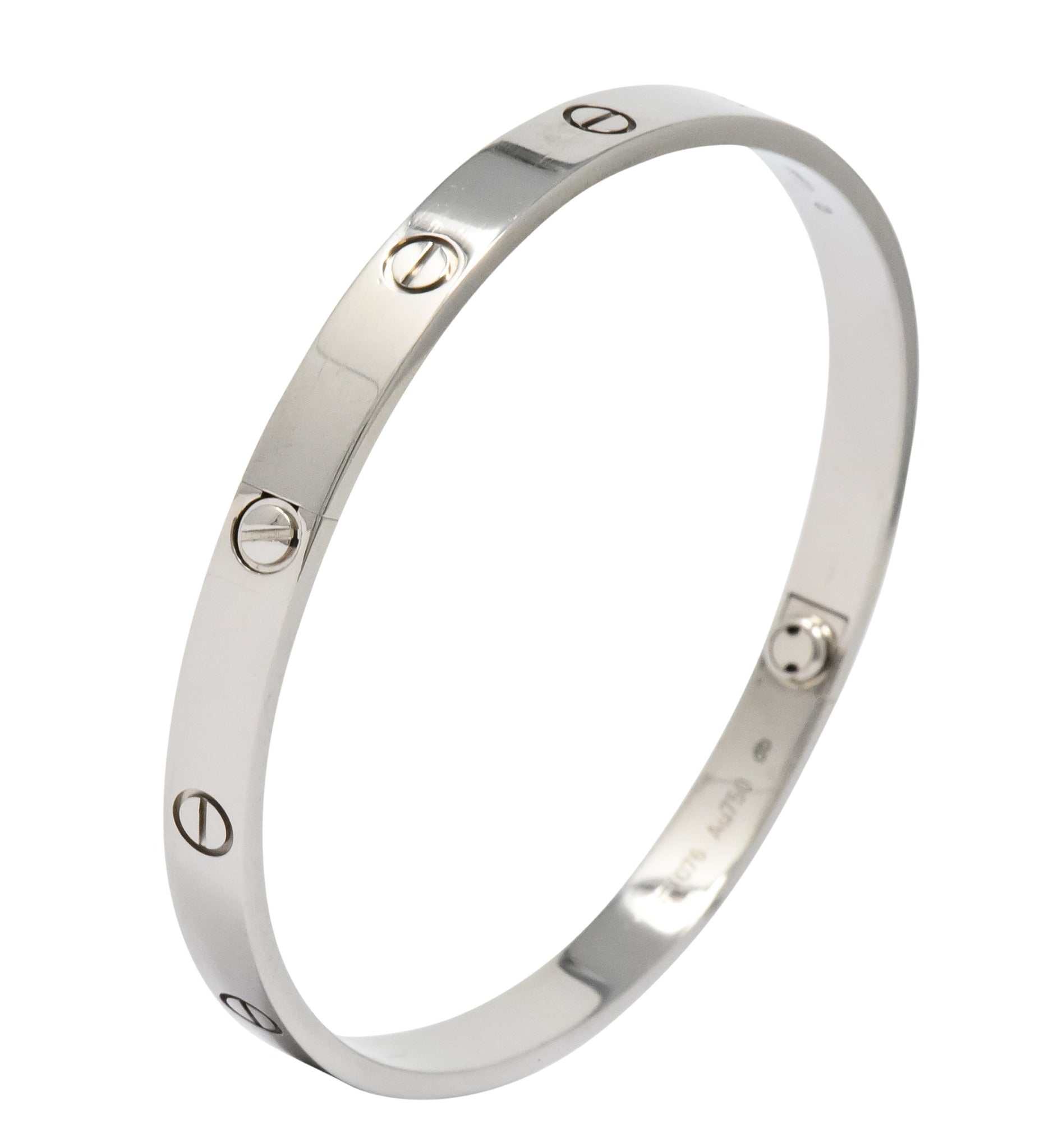 Cartier 18 Karat White Gold Unisex Love Bangle Bracelet - Wilson's Estate Jewelry