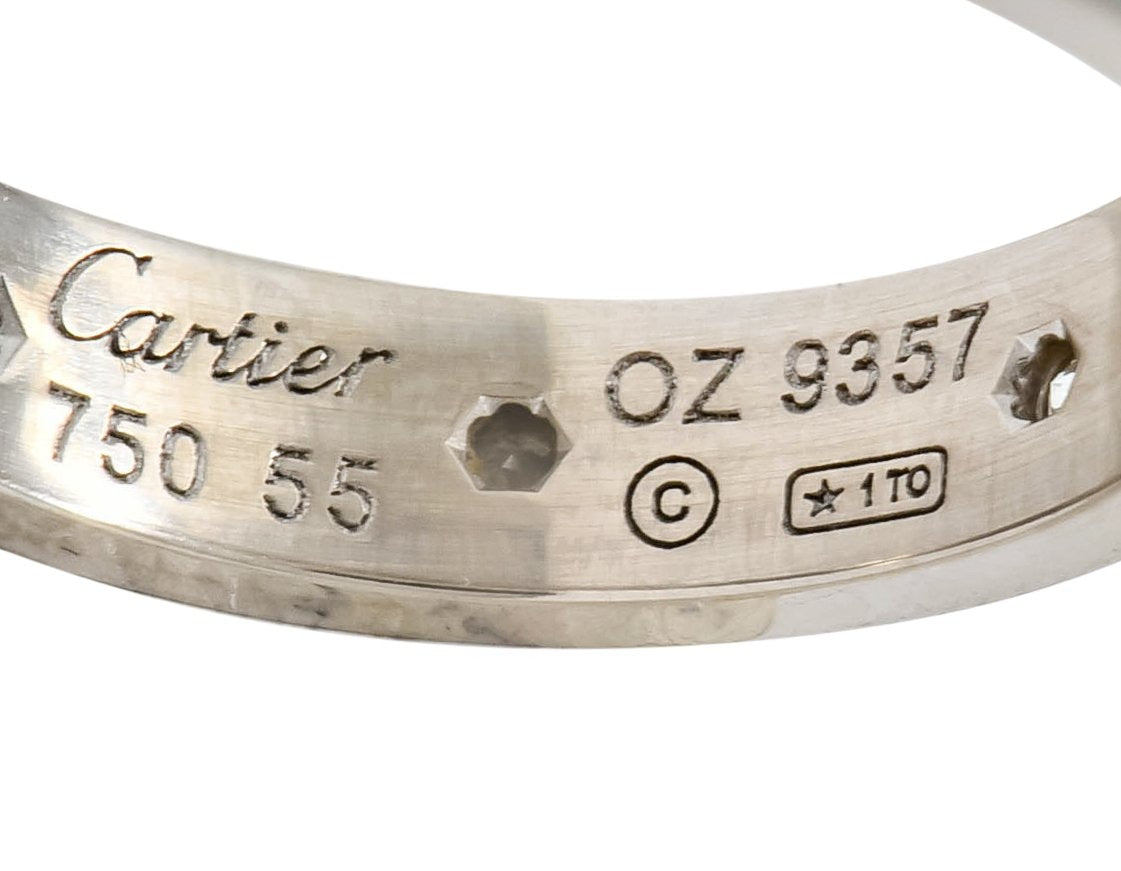 Cartier Love Diamond 18 Karat White Gold Unisex Stacking Band Ring - Wilson's Estate Jewelry