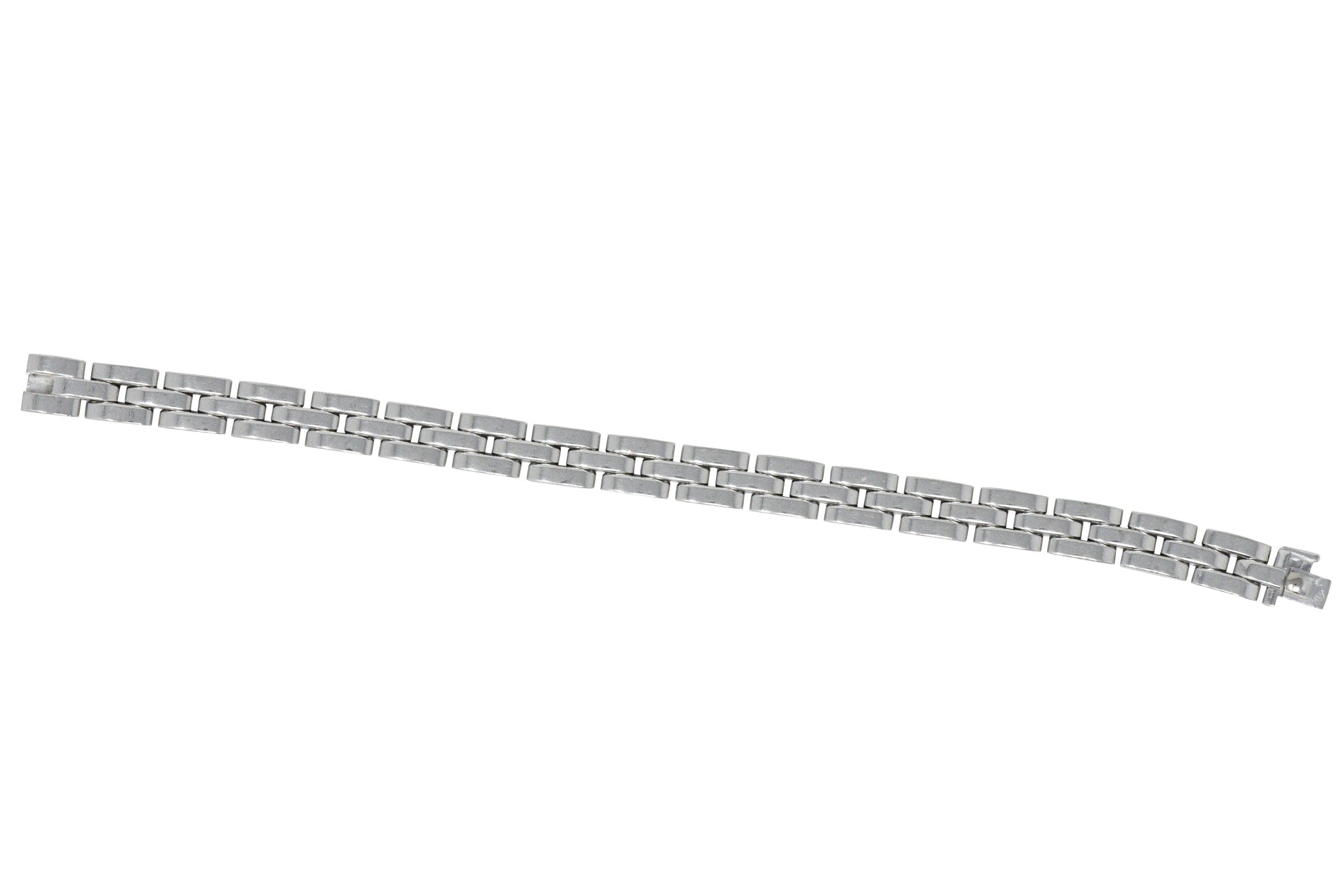 Cartier Maillon Panthere 18 Karat White Gold Unisex Link Bracelet French Wilson's Estate Jewelry