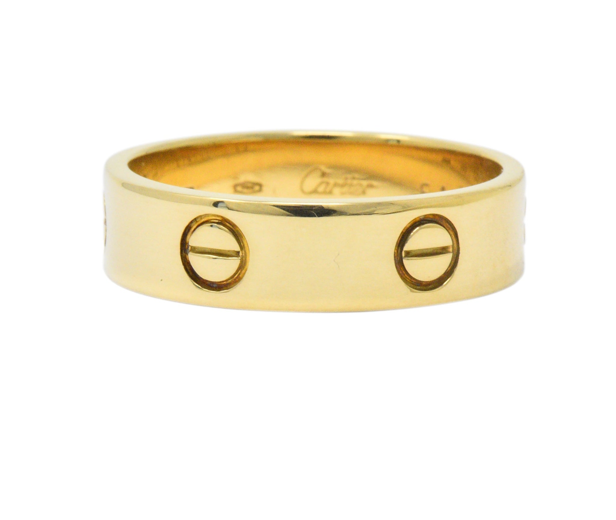 Cartier Men's 18 Karat Gold Love Collection Band Ring Wilson's Estate Jewelry