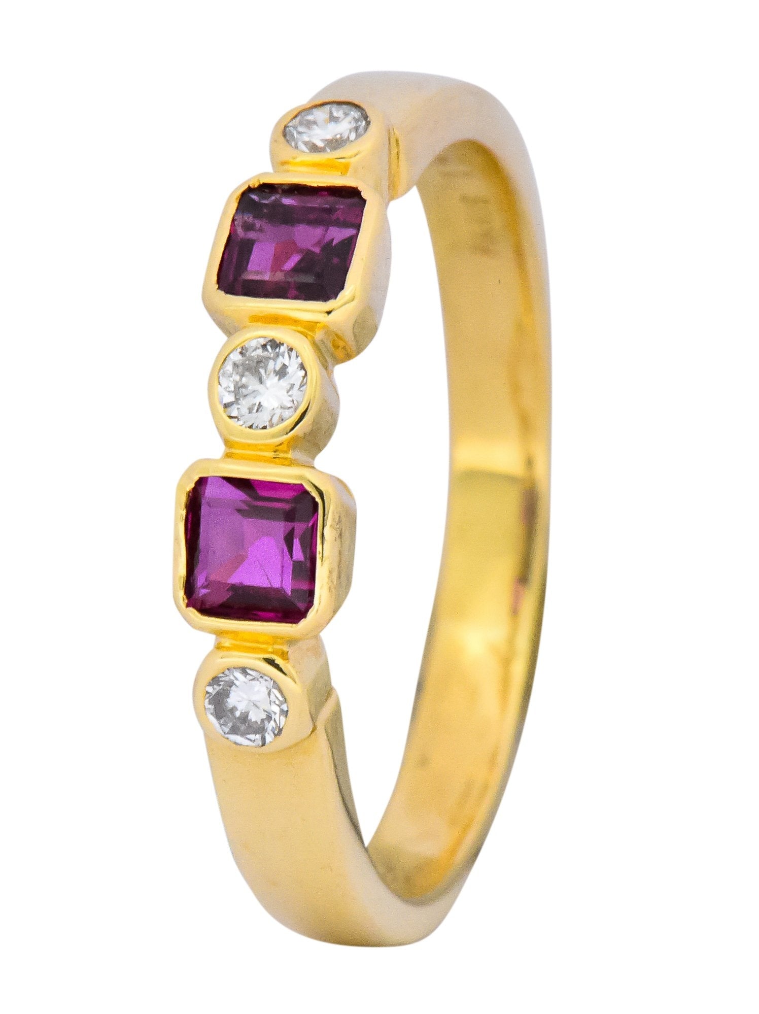 Chaumet Paris Ruby Diamond 18 Karat Gold Stacking Ring - Wilson's Estate Jewelry