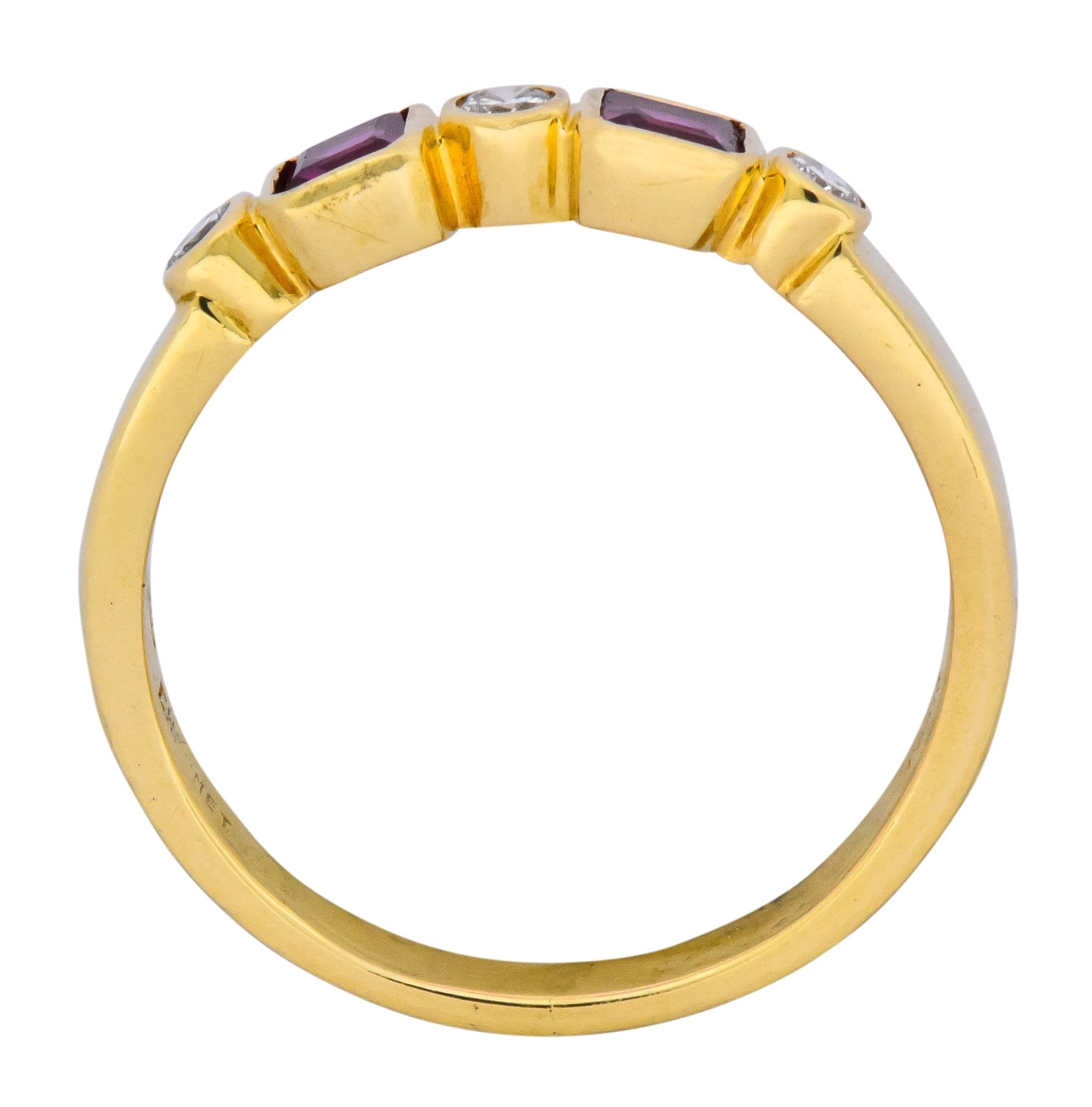 Chaumet Paris Ruby Diamond 18 Karat Gold Stacking Ring - Wilson's Estate Jewelry