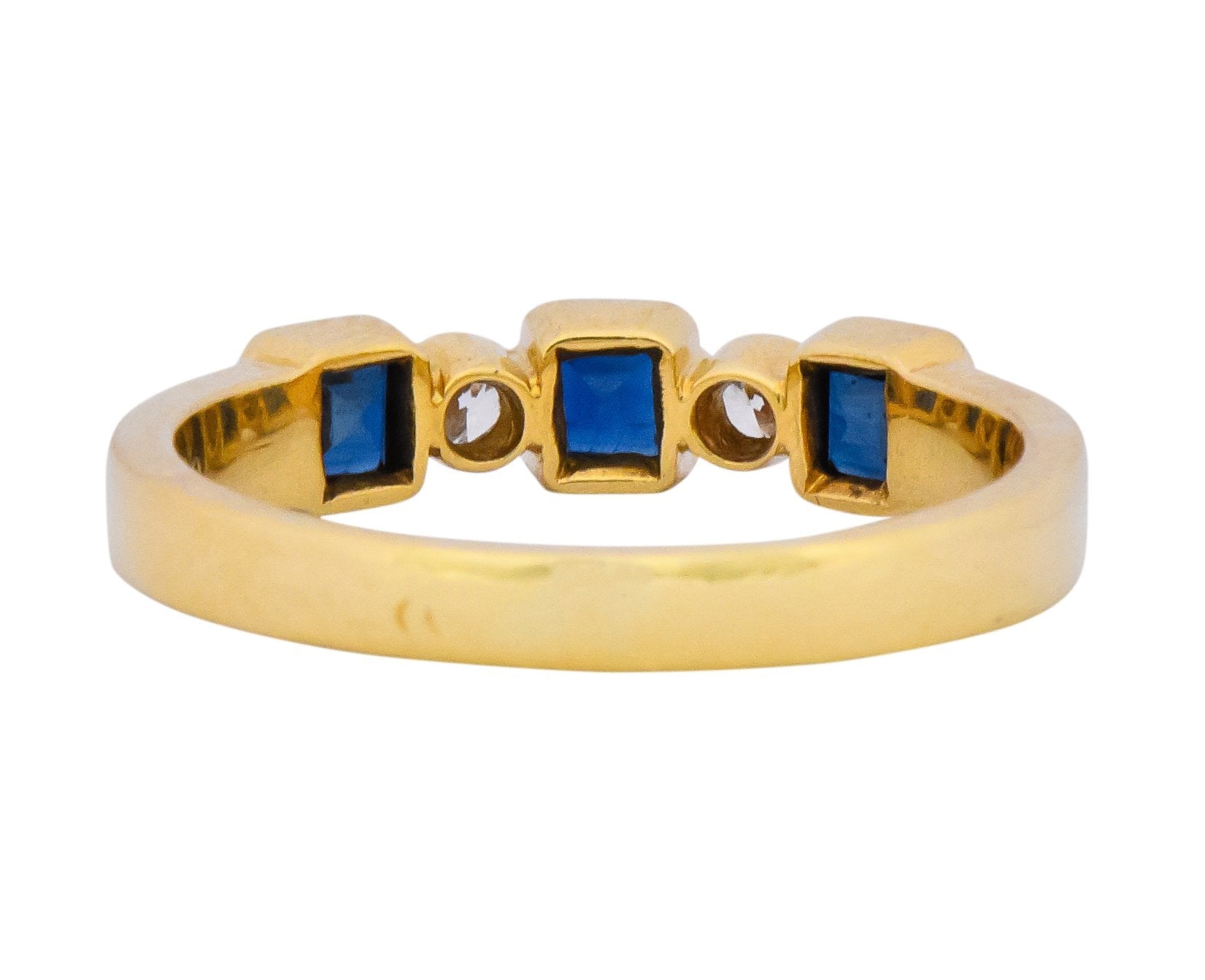 Chaumet Paris Sapphire Diamond 18 Karat Gold Stacking Ring - Wilson's Estate Jewelry