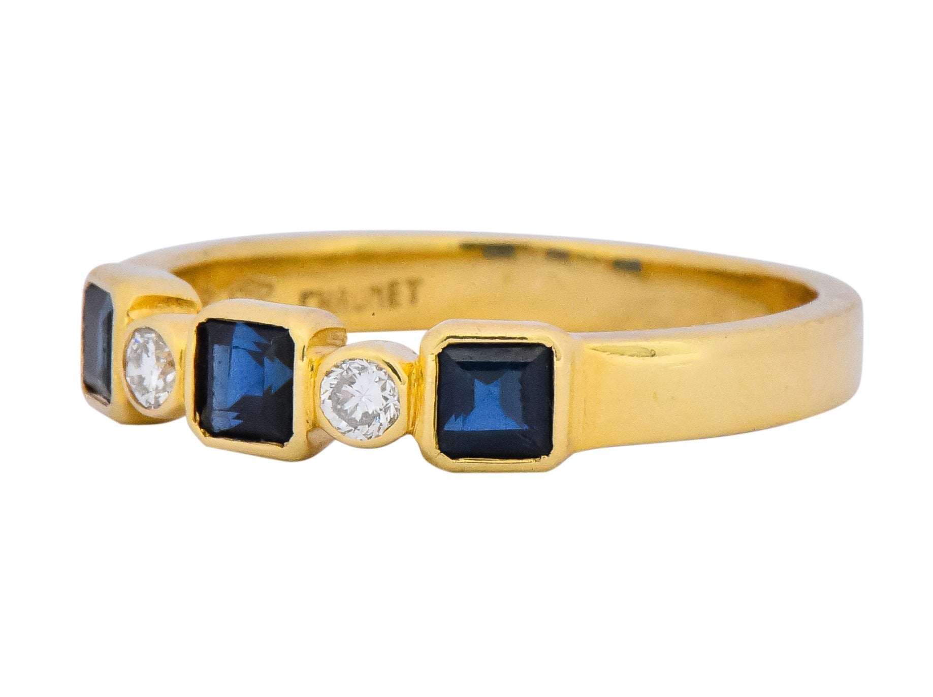 Chaumet Paris Sapphire Diamond 18 Karat Gold Stacking Ring - Wilson's Estate Jewelry