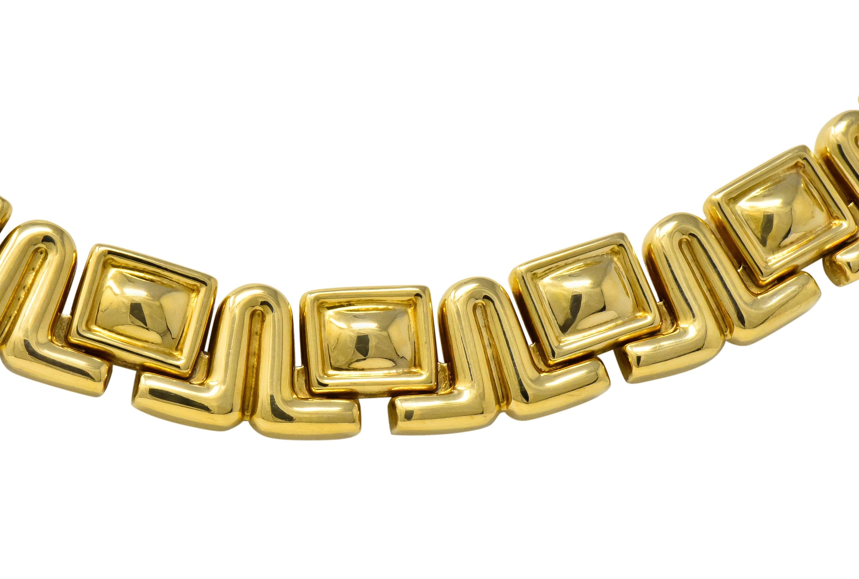 Chiampesan Modernist 0.85 CTW Diamond 18 Karat Two-Tone Gold Collar Necklace - Wilson's Estate Jewelry