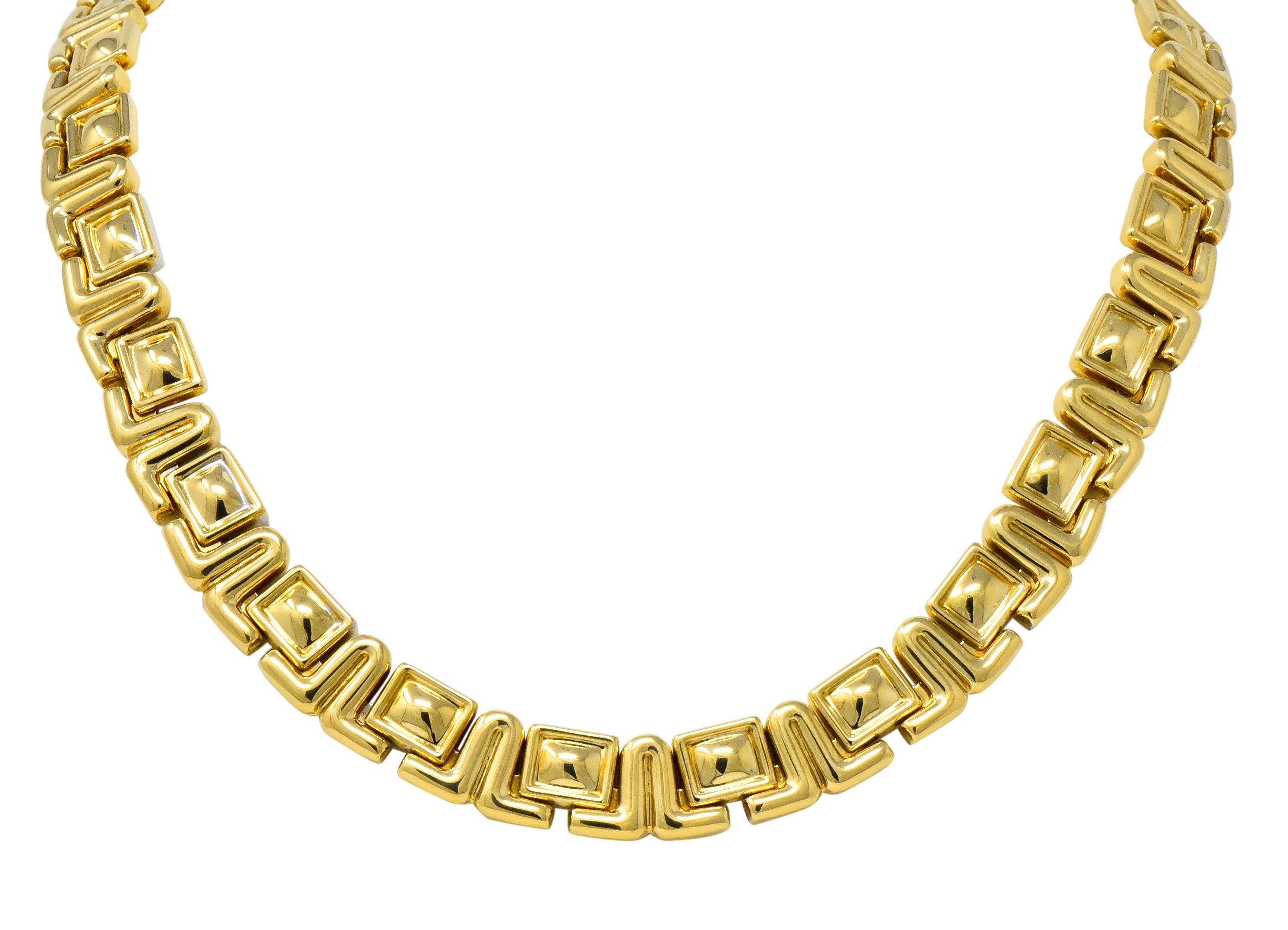 Chiampesan Modernist 0.85 CTW Diamond 18 Karat Two-Tone Gold Collar Necklace - Wilson's Estate Jewelry