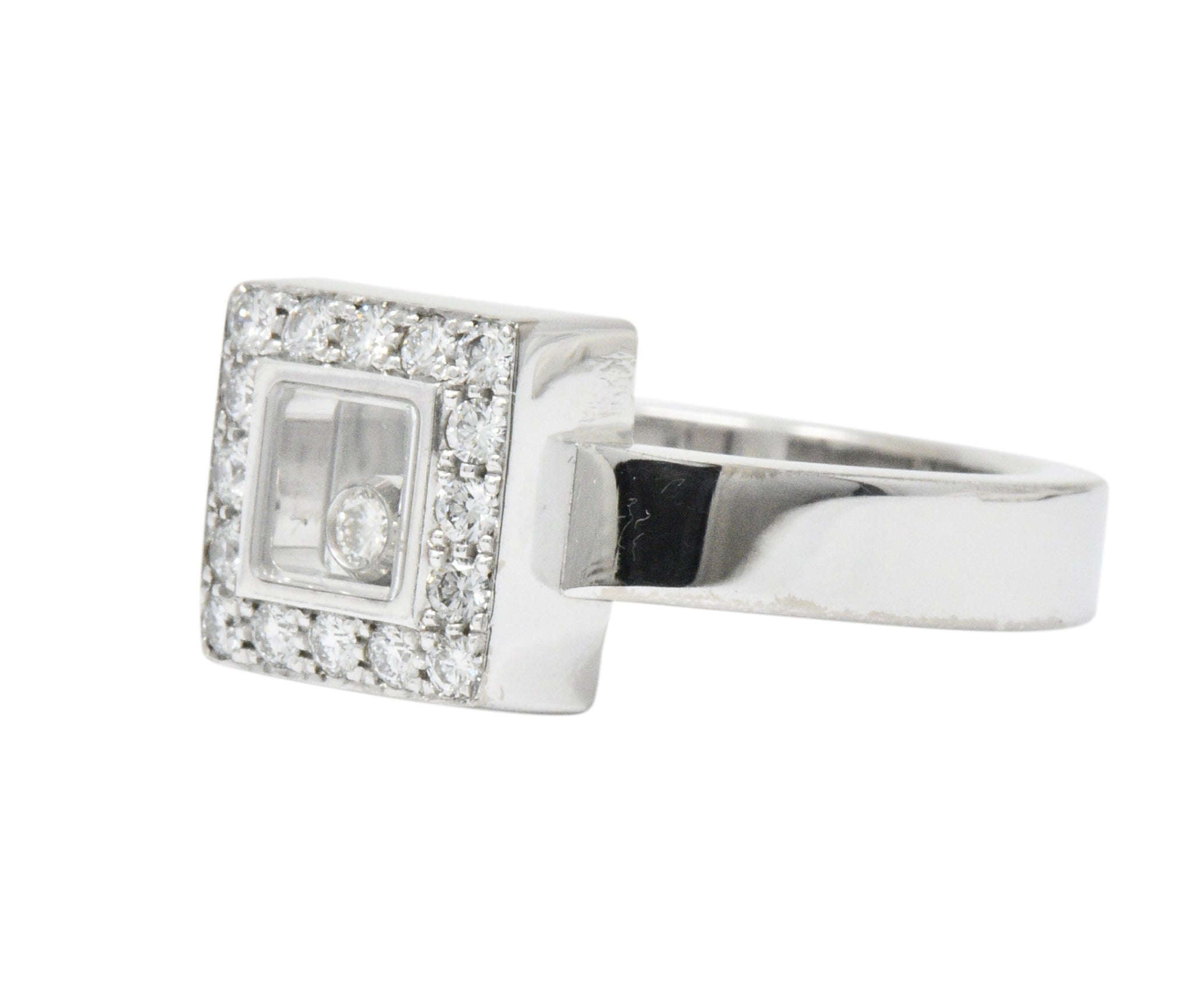 Chopard 0.38 CTW Diamond 18 Karat White Gold Happy Diamonds Ring Wilson's Estate Jewelry