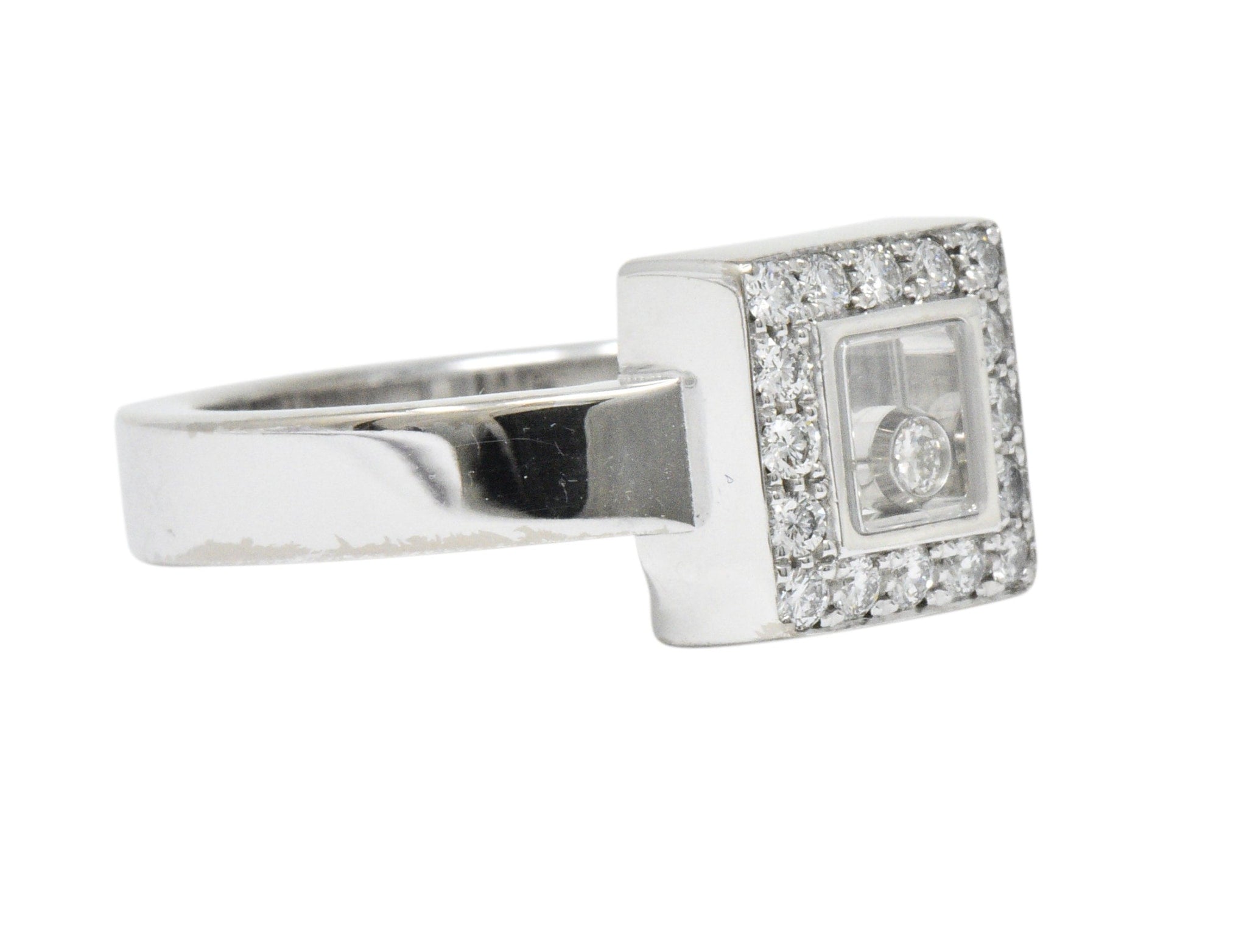 Chopard 0.38 CTW Diamond 18 Karat White Gold Happy Diamonds Ring Wilson's Estate Jewelry