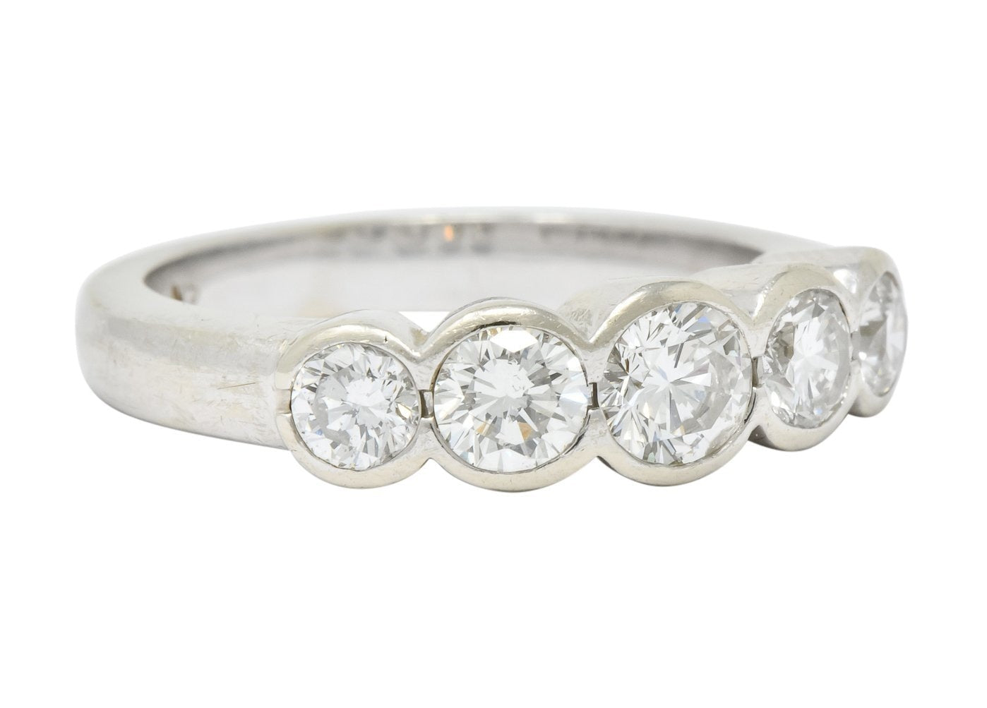 Contemporary 1.15 CTW Diamond 14 Karat White Gold Stackable Ring - Wilson's Estate Jewelry