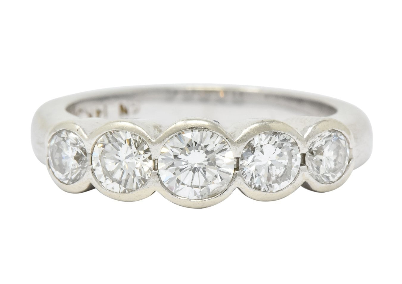 Contemporary 1.15 CTW Diamond 14 Karat White Gold Stackable Ring - Wilson's Estate Jewelry