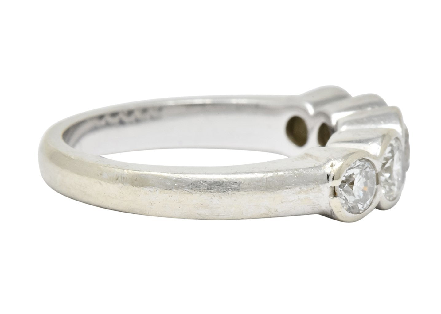 Contemporary 1.15 CTW Diamond 14 Karat White Gold Stackable Ring - Wilson's Estate Jewelry
