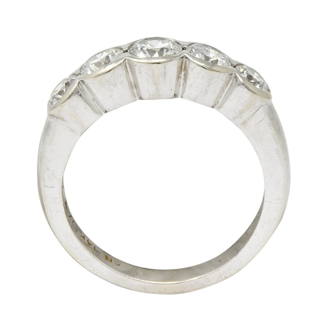 Contemporary 1.15 CTW Diamond 14 Karat White Gold Stackable Ring - Wilson's Estate Jewelry