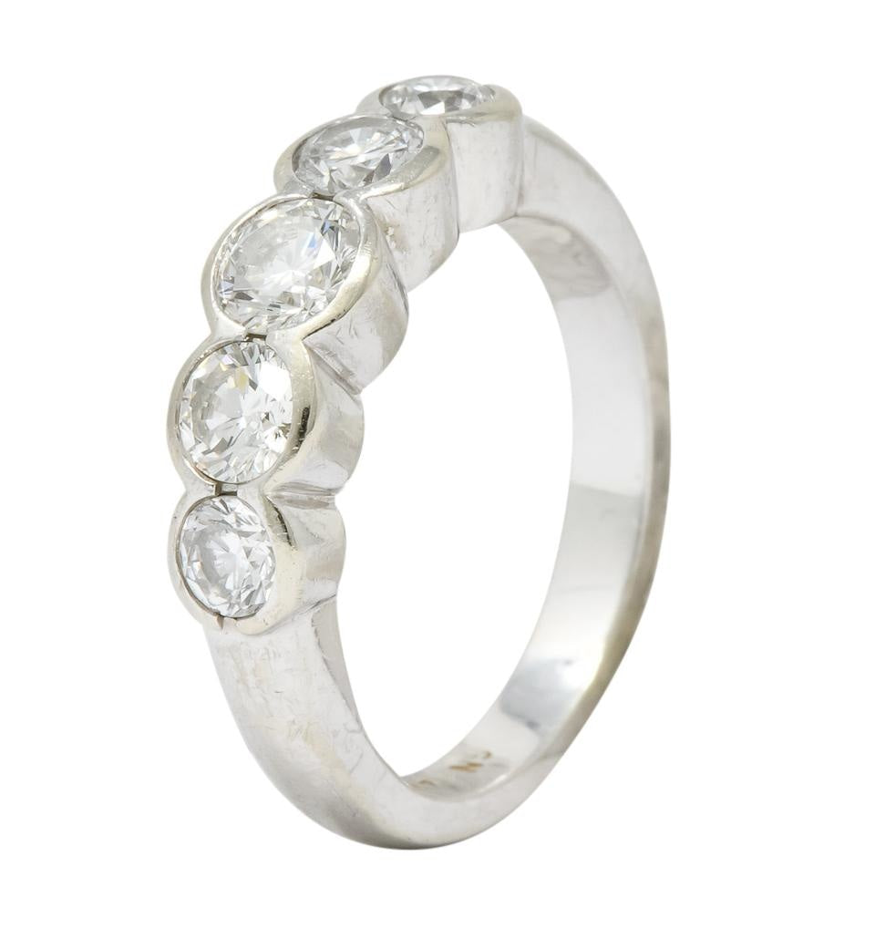Contemporary 1.15 CTW Diamond 14 Karat White Gold Stackable Ring - Wilson's Estate Jewelry