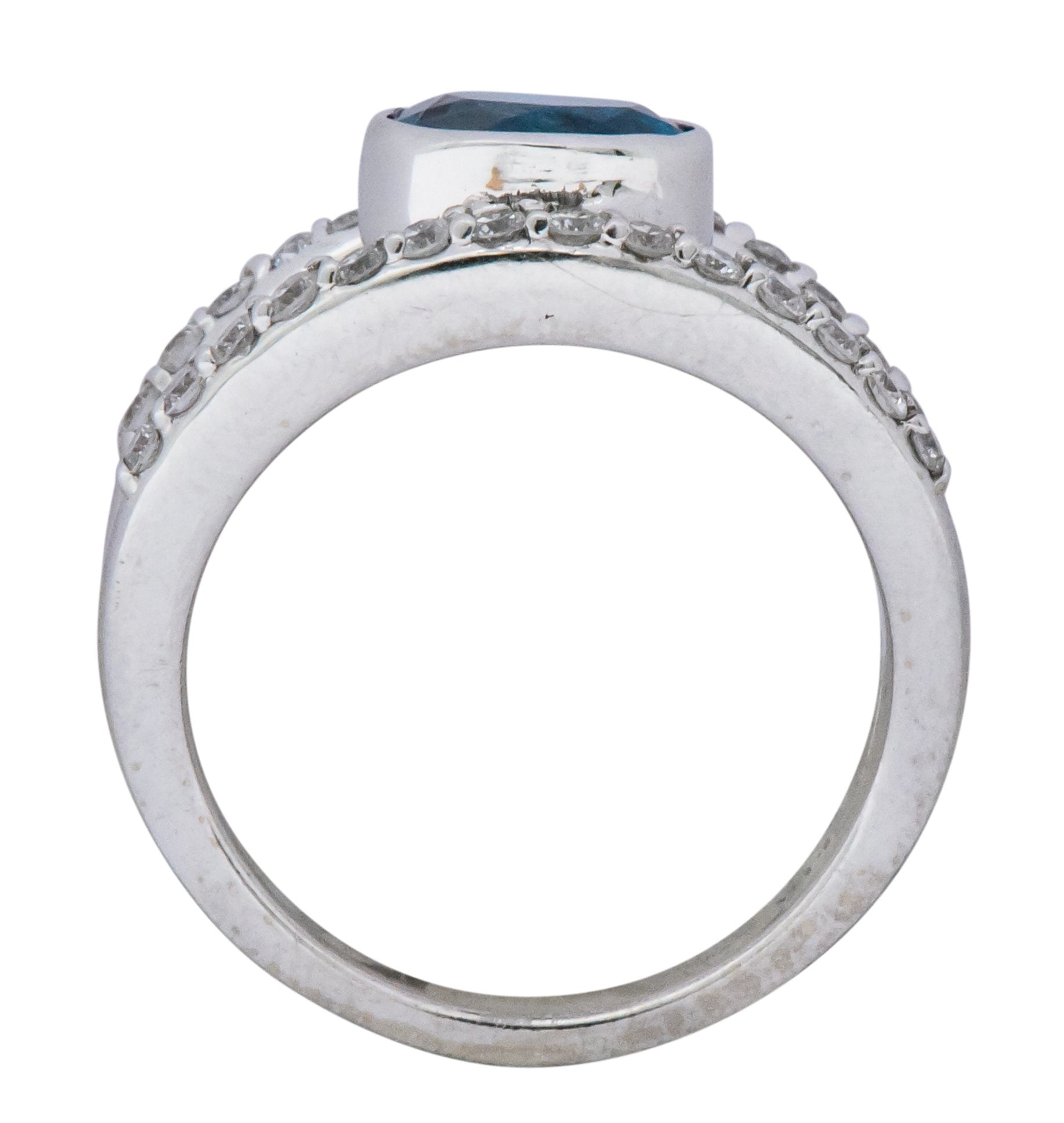 Contemporary 2.14 CTW Blue Topaz 14 Karat White Gold Fashion Ring - Wilson's Estate Jewelry