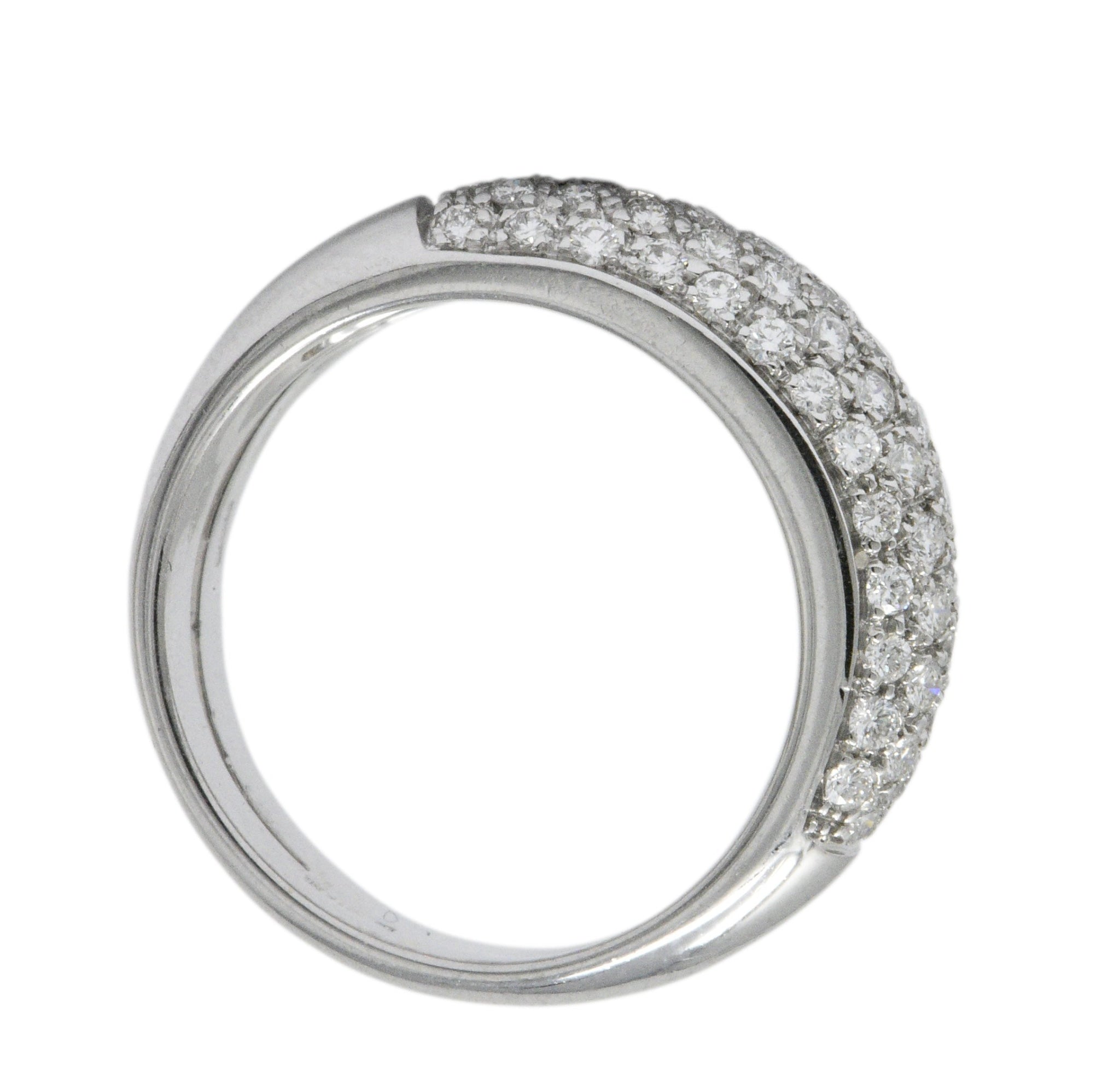 Damiani Contemporary 1.20 CTW Diamond 18 Karat White Gold Alternative Ring With Box Wilson's Estate Jewelry