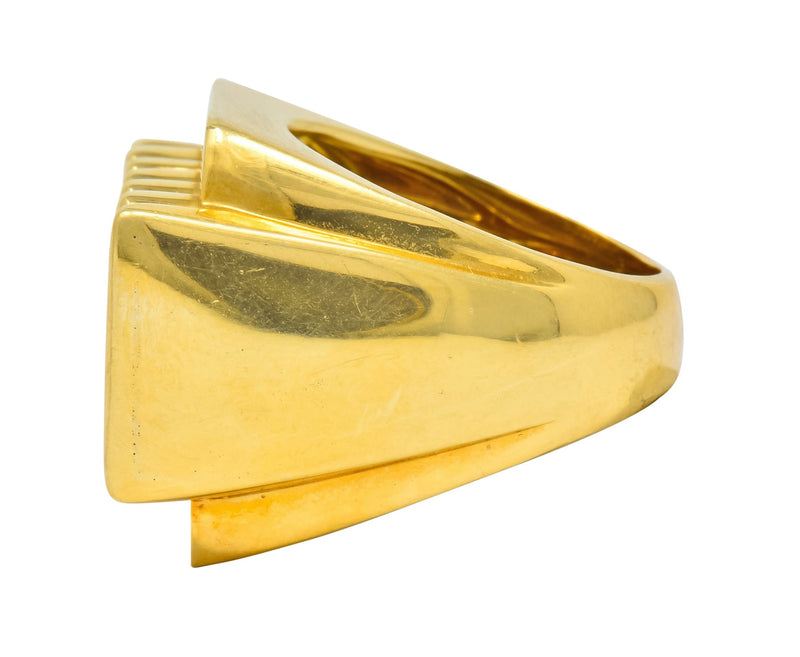 David Webb Vintage 18 Karat Yellow Gold Ridged Band Ring Circa 1960's - Wilson's Estate Jewelry