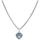 David Yurman Blue Topaz Heart Sterling Silver Pendant Necklace Wilson's Estate Jewelry