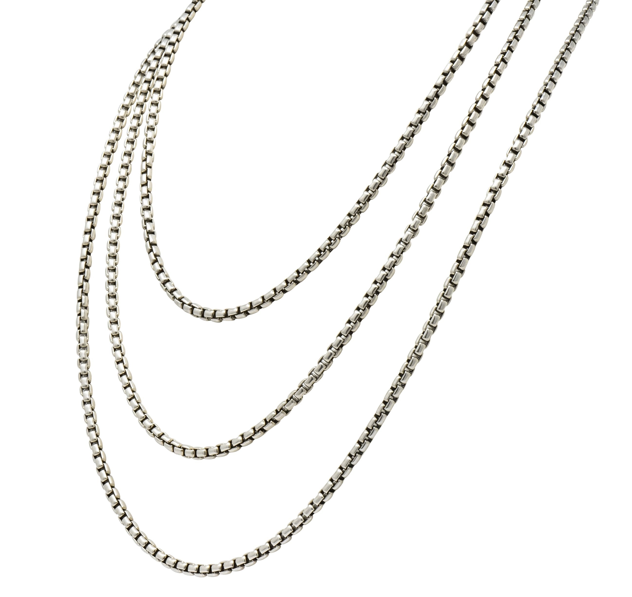 David Yurman Sterling Silver 60 Inch Box Chain Necklace - Wilson's Estate Jewelry