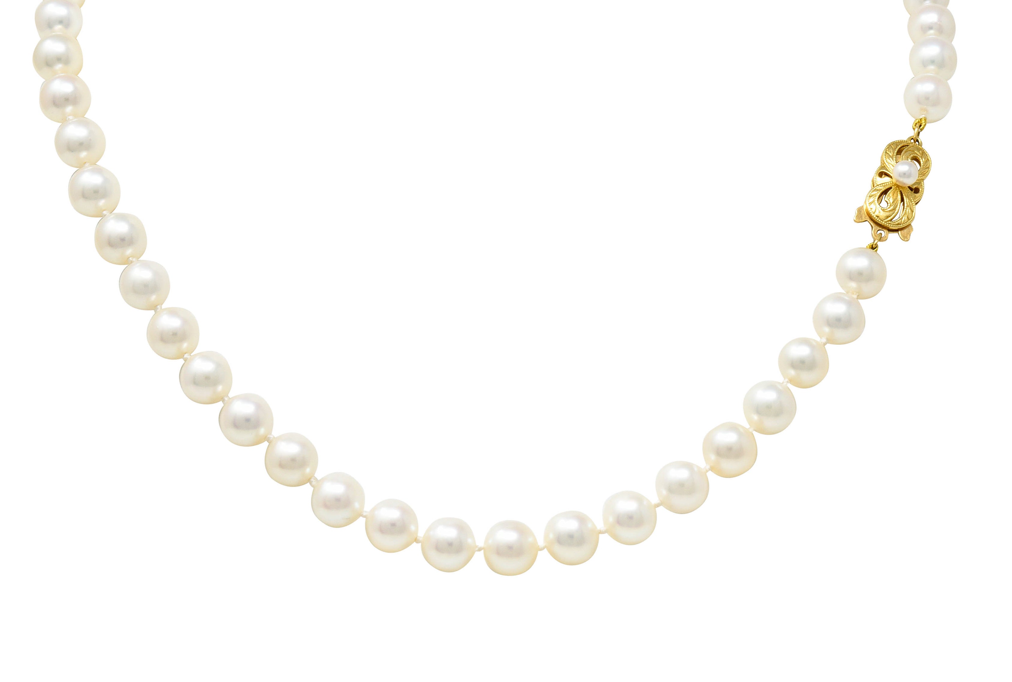 Vintage Mikimoto Cultured Pearl 18 Karat Gold Strand NecklaceNecklace - Wilson's Estate Jewelry