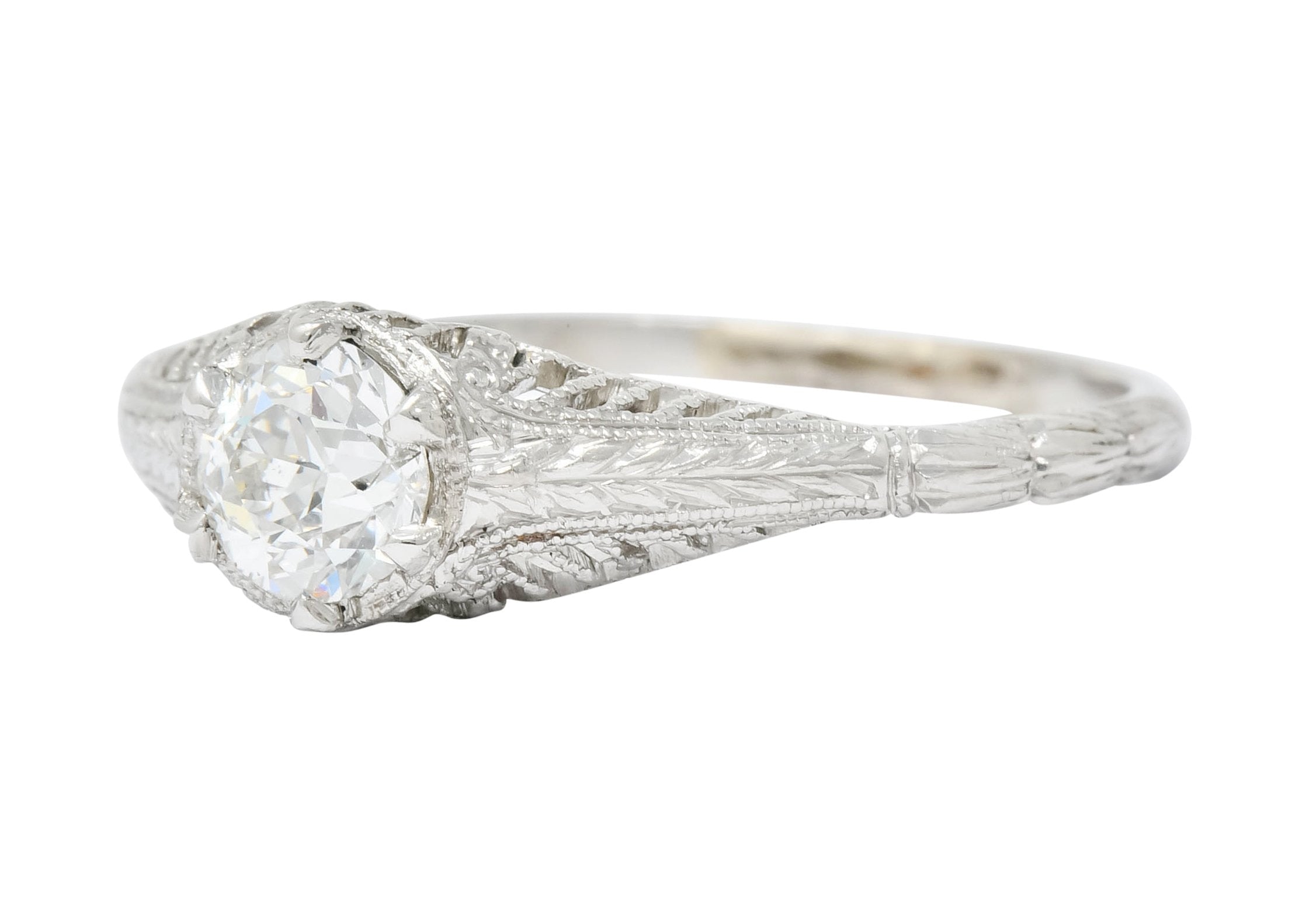 Edwardian 0.50 CTW Diamond Platinum Engagement Ring Circa 1915 - Wilson's Estate Jewelry