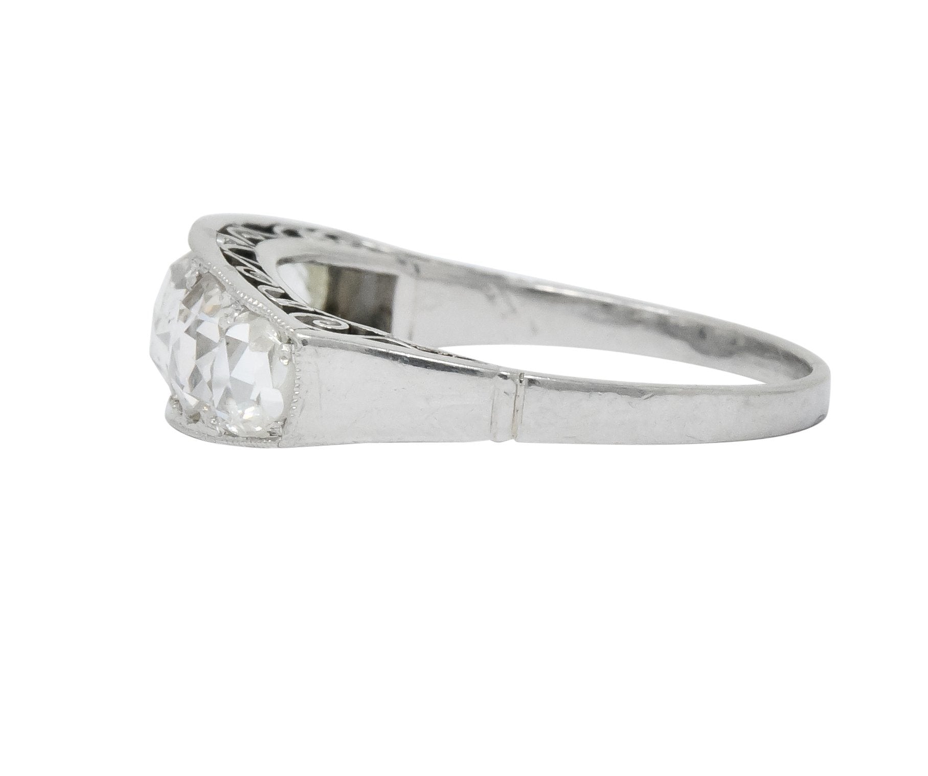 Edwardian 0.55 CTW Rose Cut Diamond Platinum Five Stone Band Ring - Wilson's Estate Jewelry