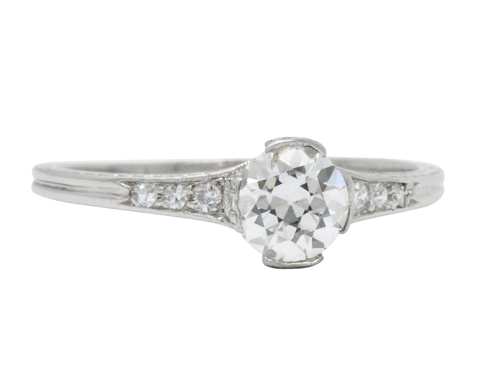 Edwardian 0.63 CTW Diamond And Platinum Engagement Ring, GIA Wilson's Estate Jewelry