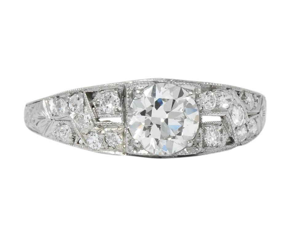 Edwardian 1.00 CTW Diamond Platinum Engagement Ring GIA - Wilson's Estate Jewelry