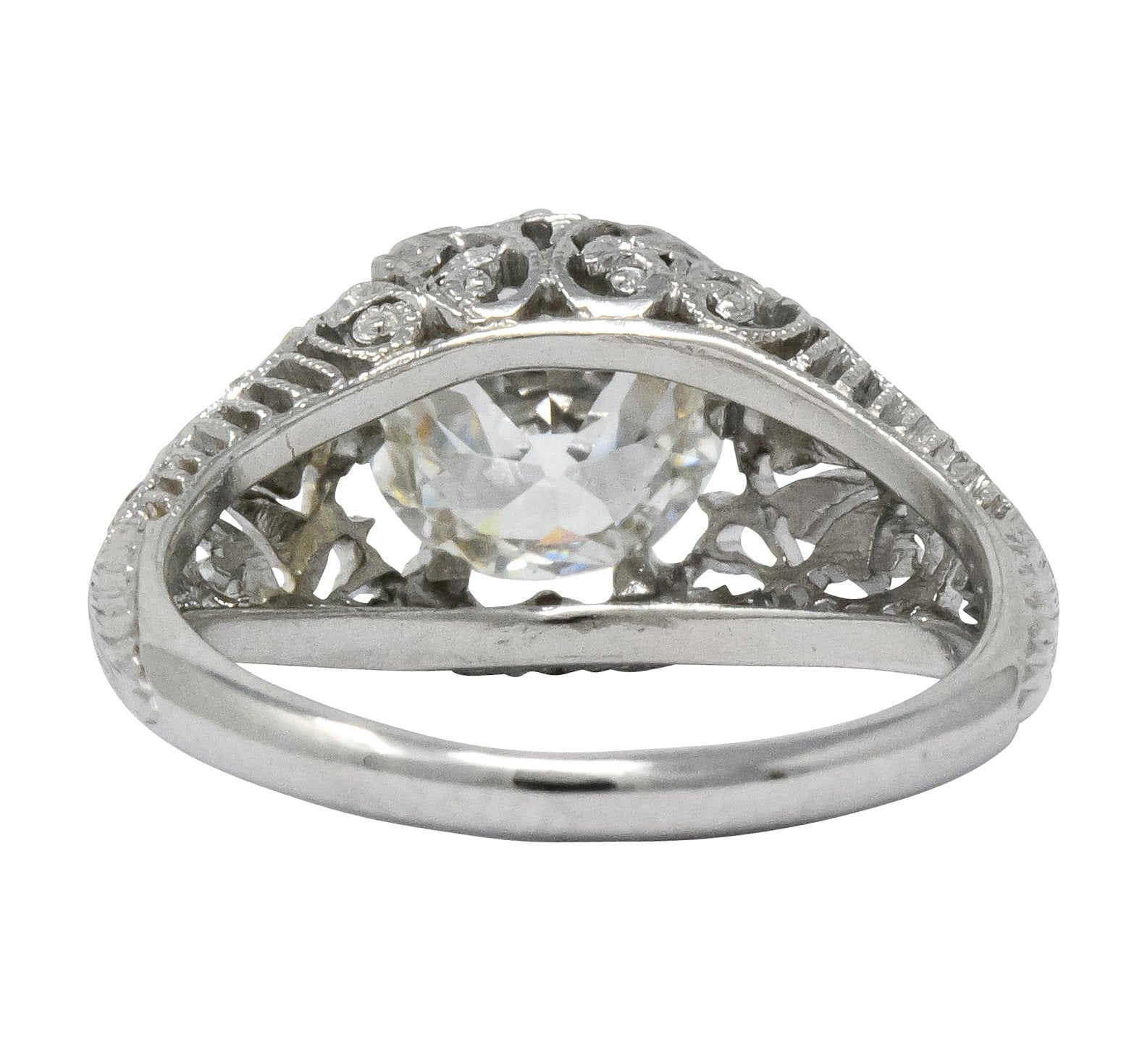 Edwardian 1.25 CTW Old European Diamond Platinum Engagement Ring GIA - Wilson's Estate Jewelry