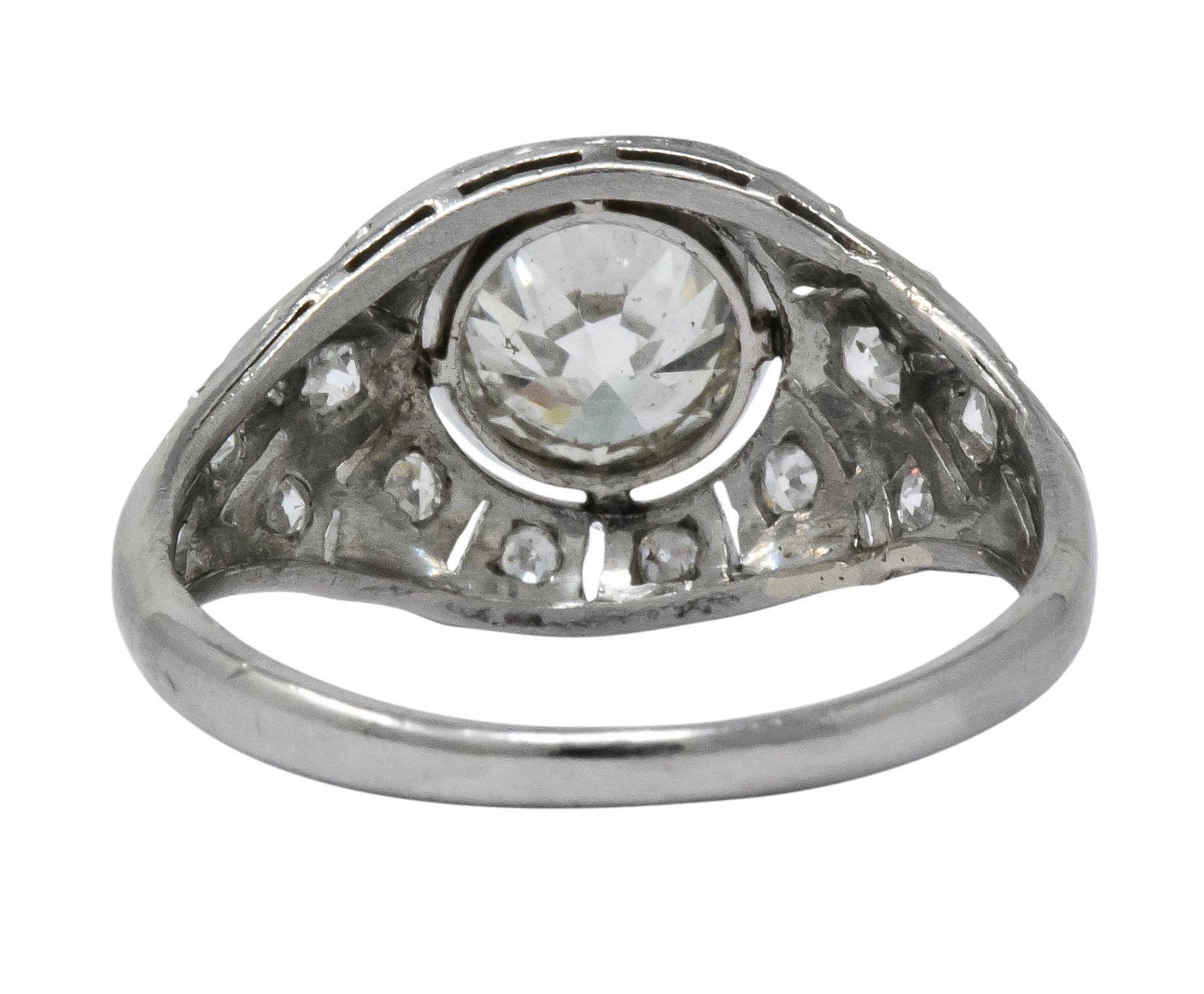 Edwardian 1.40 CTW Old European Diamond Platinum Engagement Ring GIA Circa 1910 - Wilson's Estate Jewelry