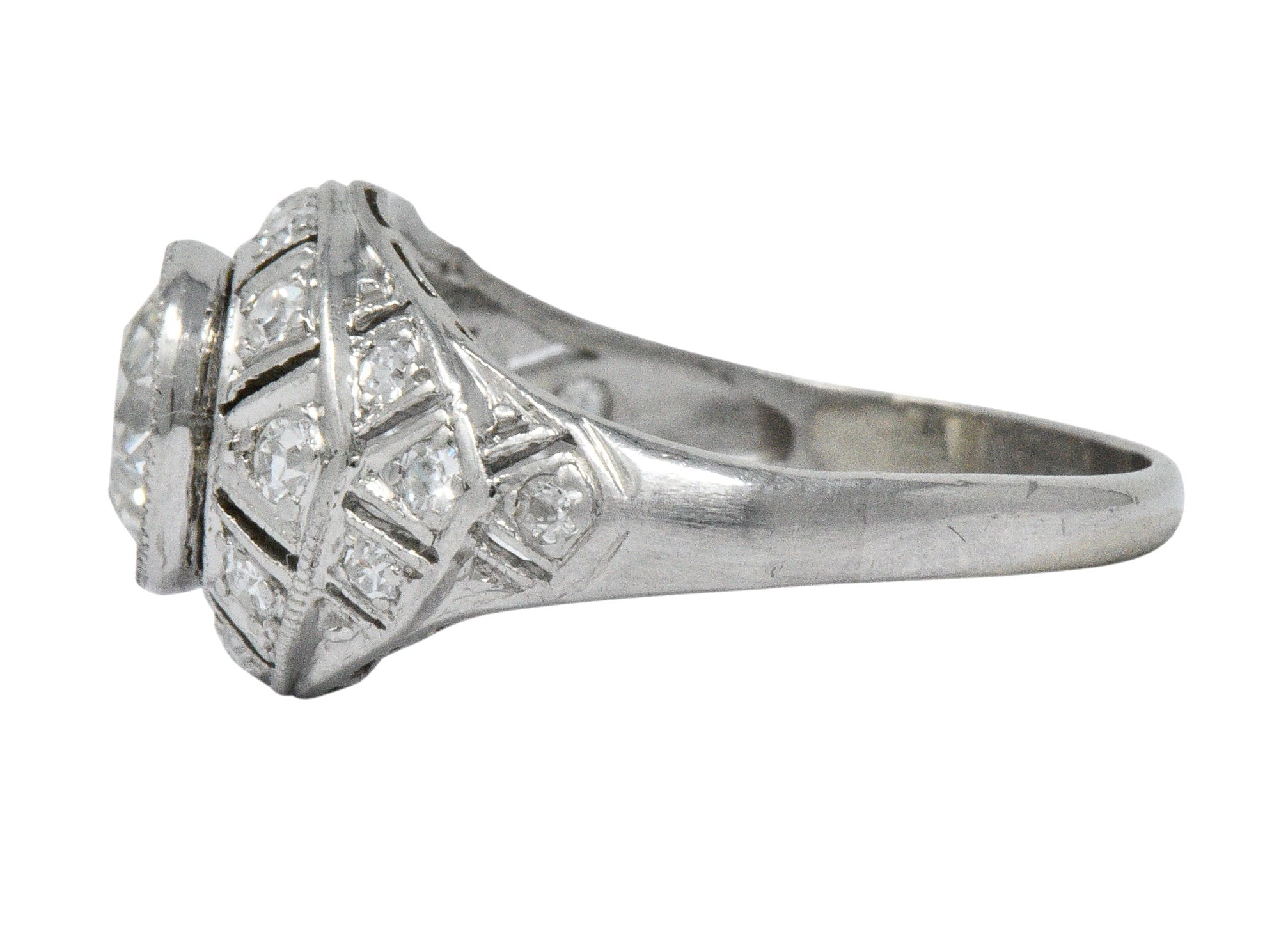 Edwardian 1.40 CTW Old European Diamond Platinum Engagement Ring GIA Circa 1910 - Wilson's Estate Jewelry