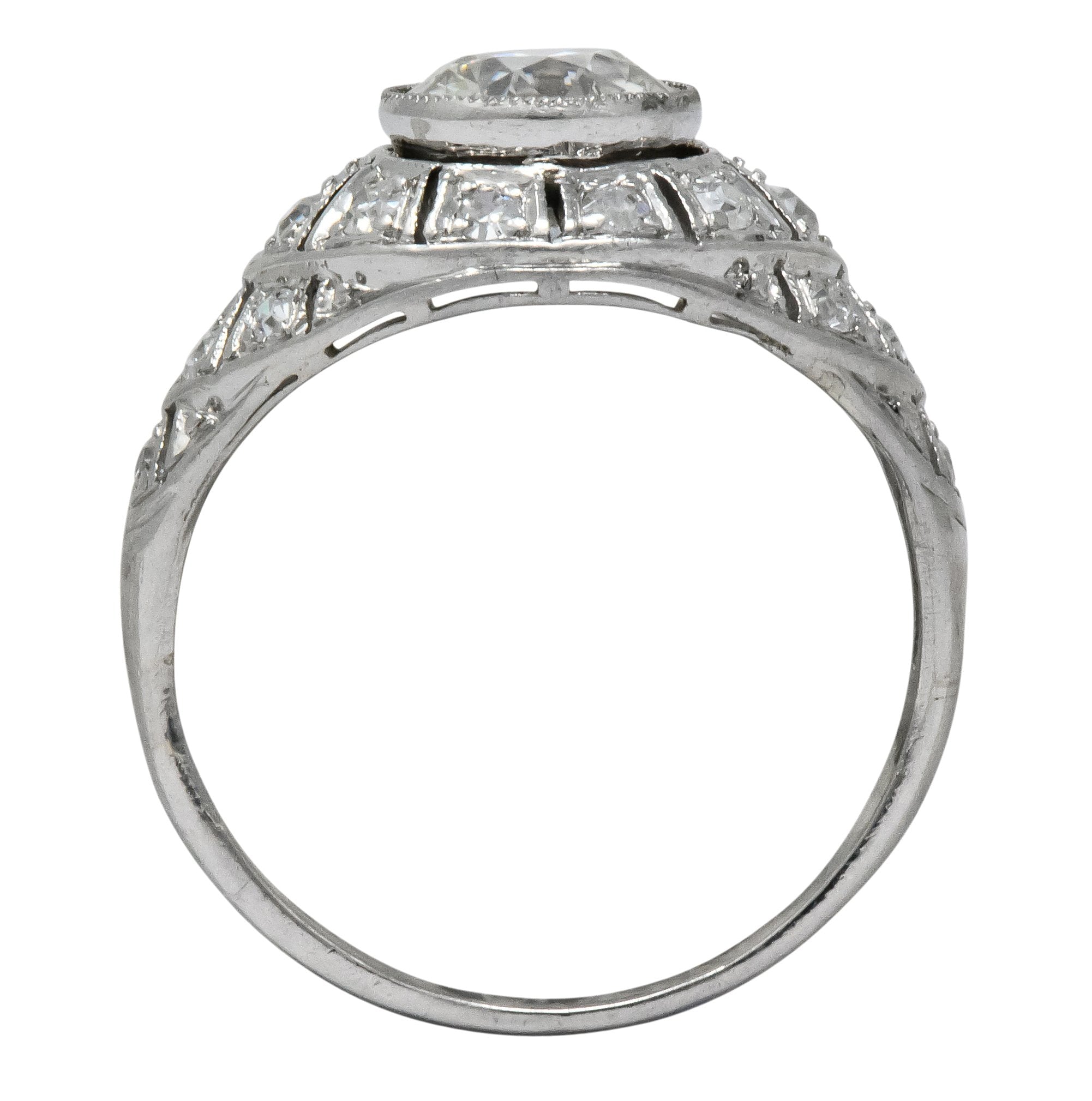 Edwardian 1.40 CTW Old European Diamond Platinum Engagement Ring GIA Circa 1910 - Wilson's Estate Jewelry