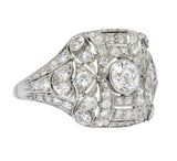 Edwardian 1.60 CTW Old European Cut Diamond Platinum Dinner Ring - Wilson's Estate Jewelry