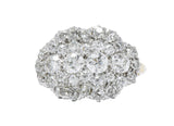 Edwardian 2.00 CTW Diamond Platinum & 14 Karat Gold Alternative Cluster Ring Wilson's Estate Jewelry