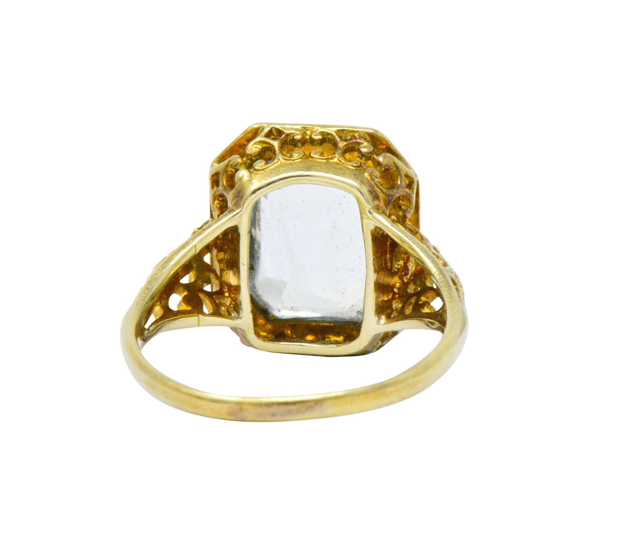 Edwardian 3.00 CTW Aquamarine Platinum-Topped 14 Karat Gold Ring Wilson's Estate Jewelry