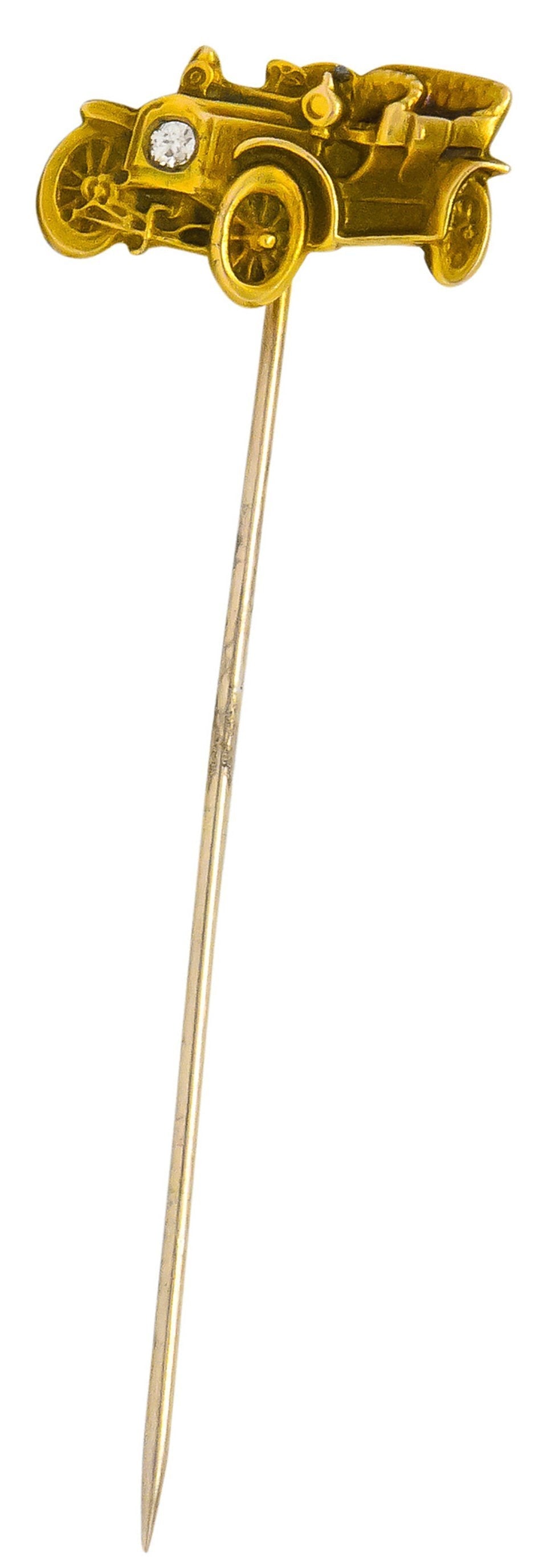 Edwardian Diamond 14 Karat Gold Ford Model T Classic Car Stickpin - Wilson's Estate Jewelry