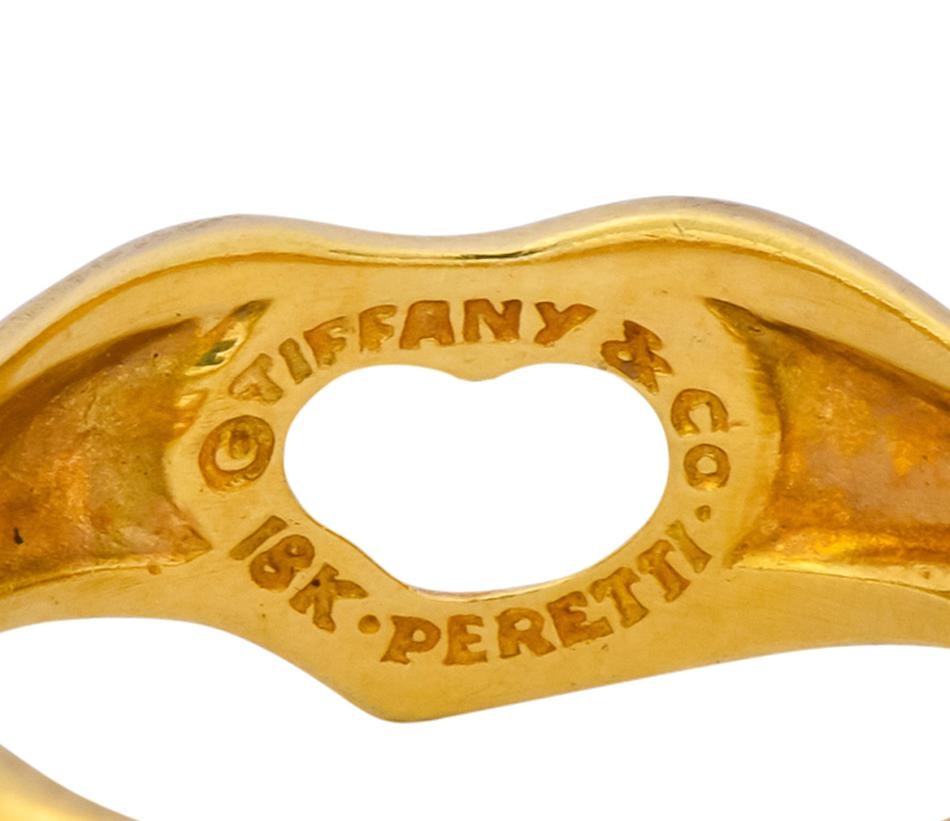 Elsa Peretti Tiffany & Co. 18 Karat Gold Open Heart Band Ring - Wilson's Estate Jewelry