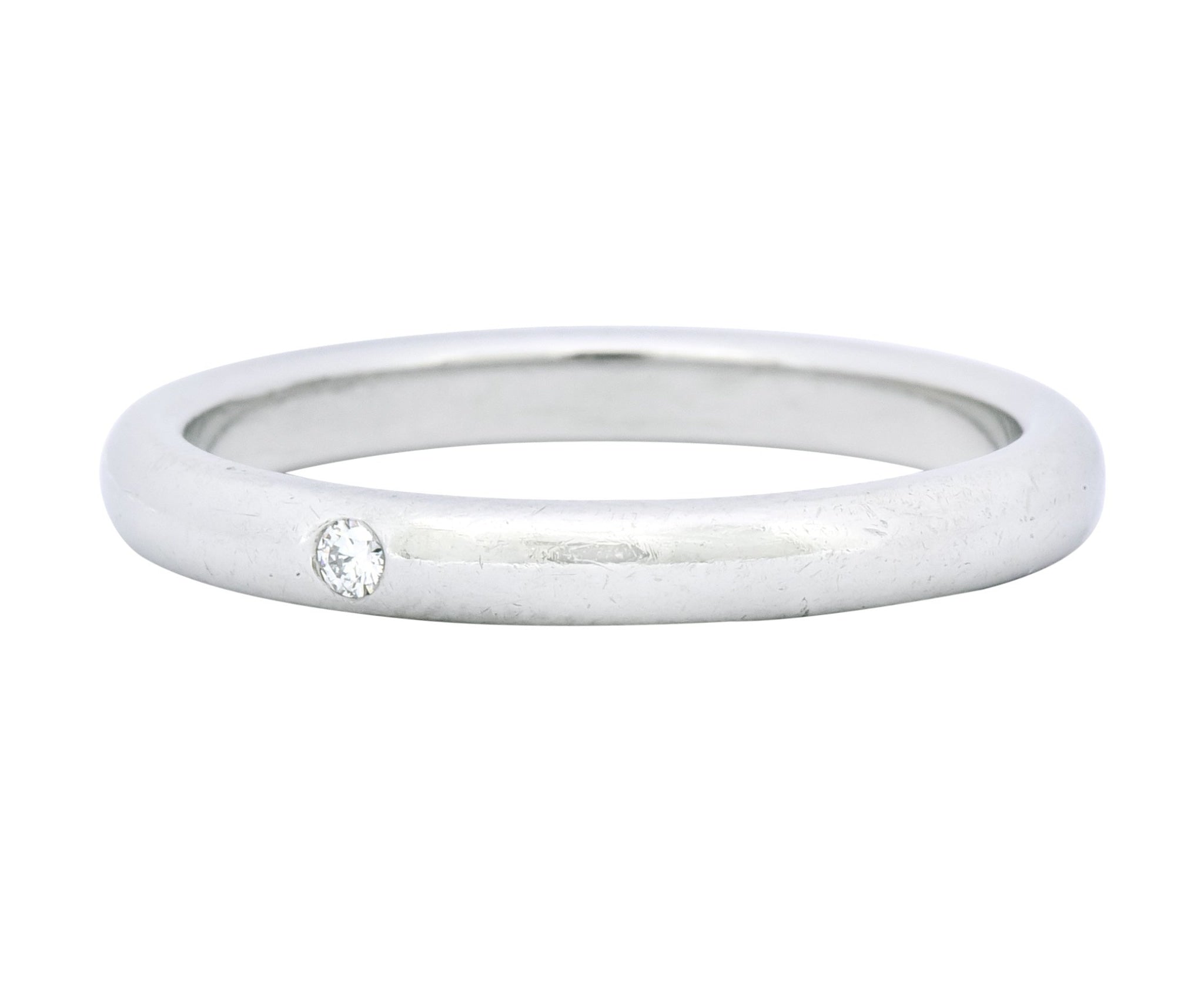 Elsa Peretti Tiffany & Co. Diamond Platinum Stacking Band Ring - Wilson's Estate Jewelry