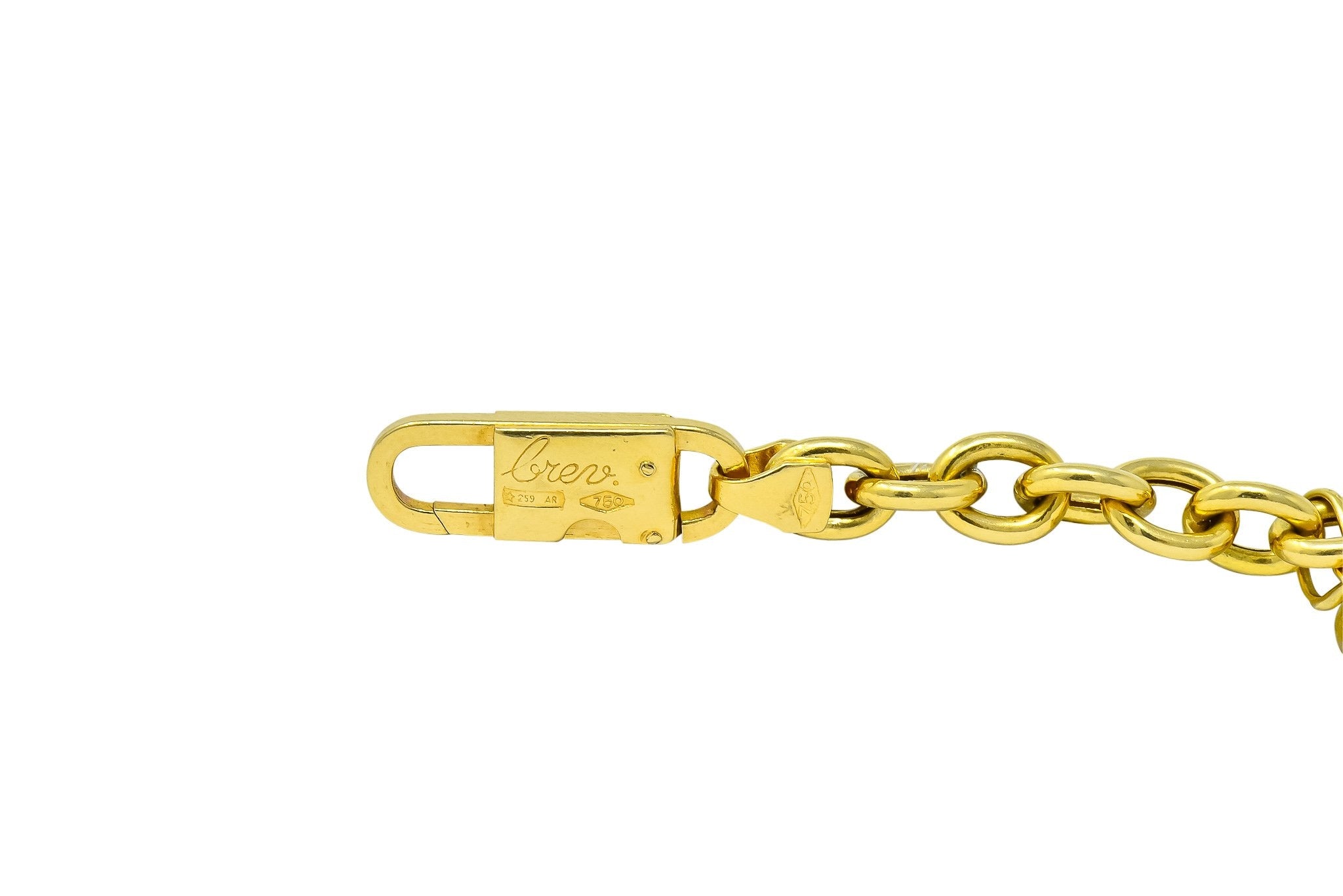 Fratelli Chini Italian Vintage 18 Karat Yellow Gold Charm Bracelet - Wilson's Estate Jewelry