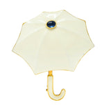 Fred Joaillier French Retro Sapphire 18 Karat Gold Enamel Umbrella Brooch - Wilson's Estate Jewelry