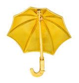 Fred Joaillier French Retro Sapphire 18 Karat Gold Enamel Umbrella Brooch - Wilson's Estate Jewelry