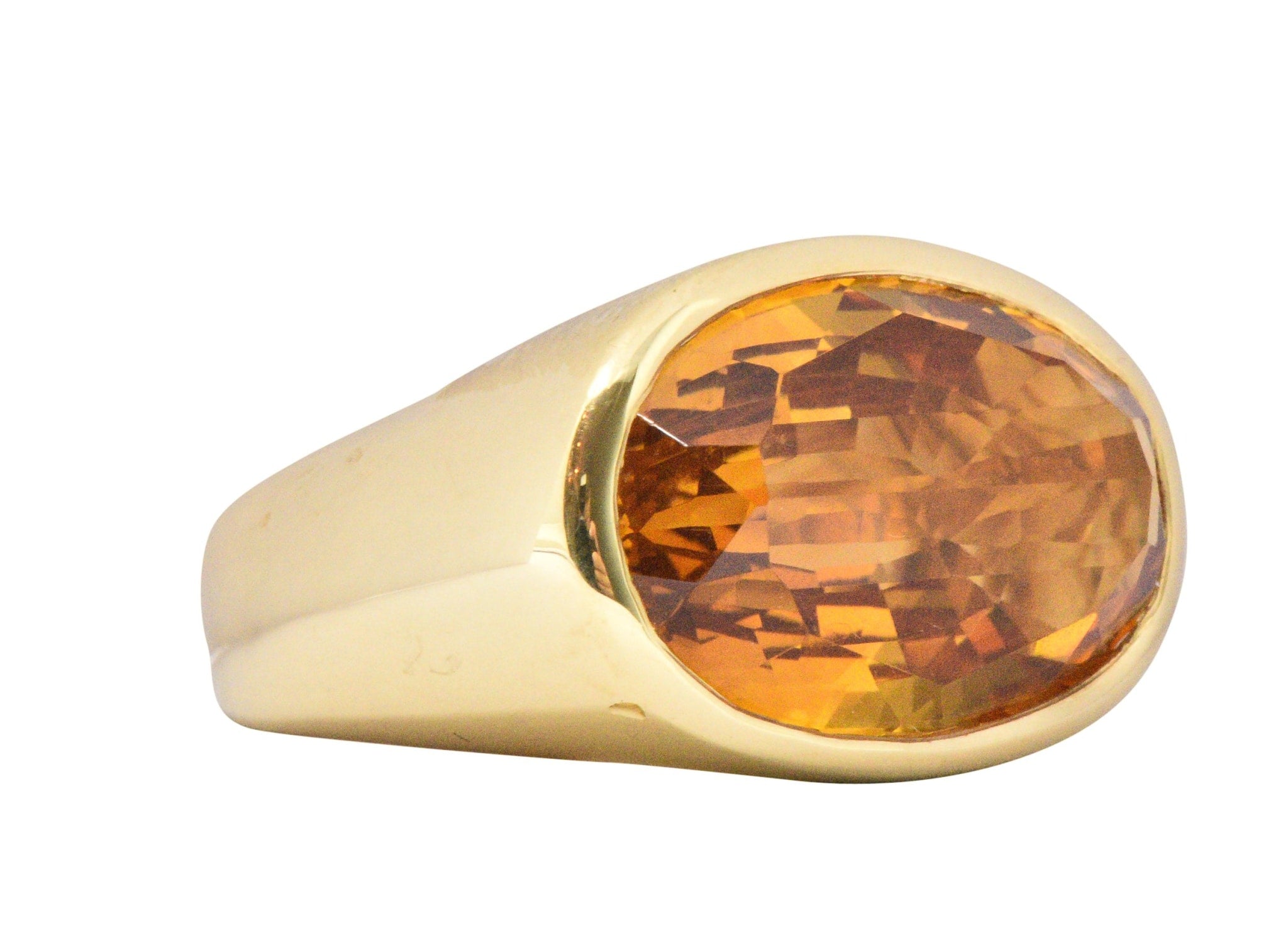 H. Stern Citrine And 18 Karat Large Gold Cocktail Ring Wilson's Estate Jewelry