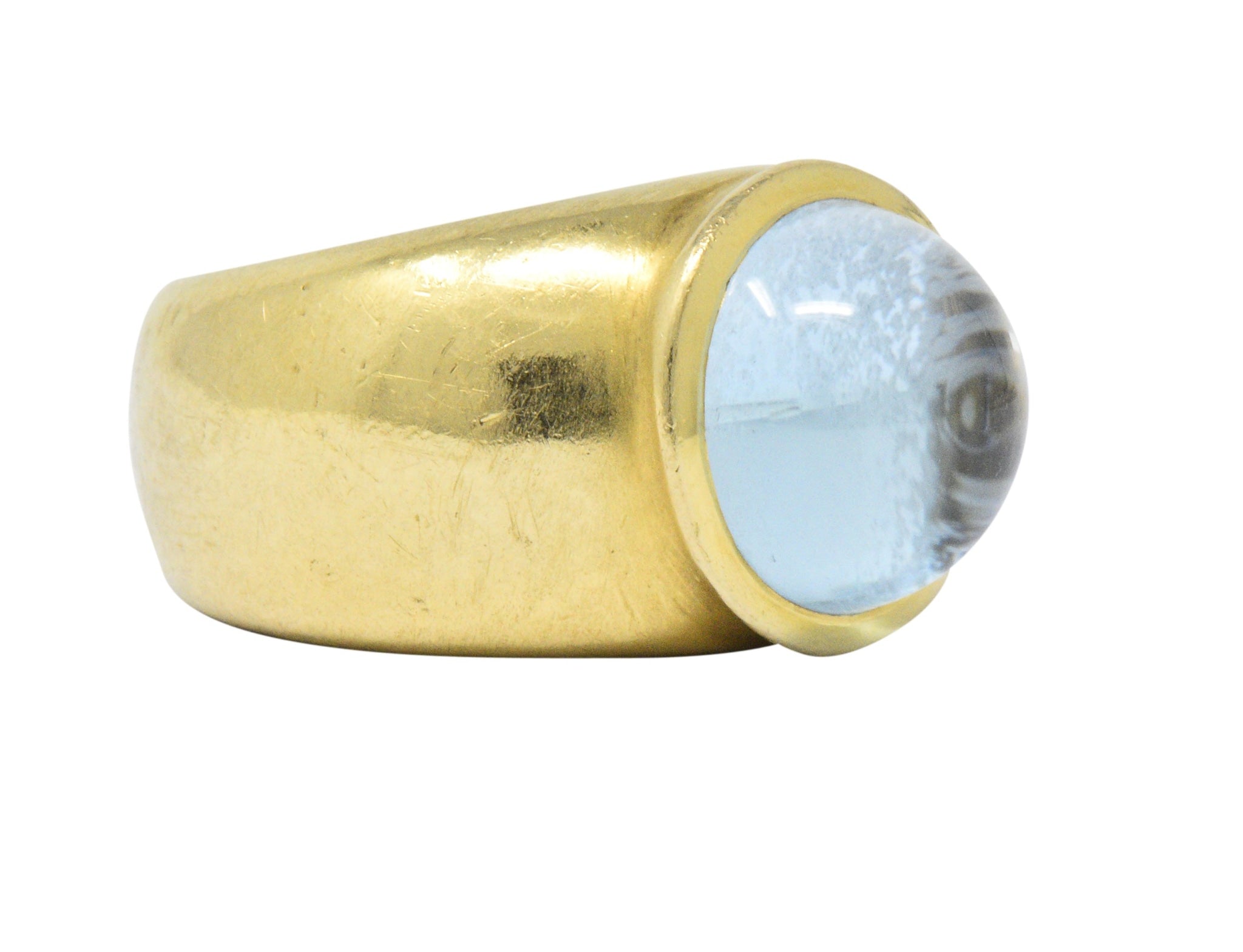 H. Stern Contemporary 7.03 CTW Aquamarine Diamond 18 Karat Gold Unisex Ring Wilson's Estate Jewelry